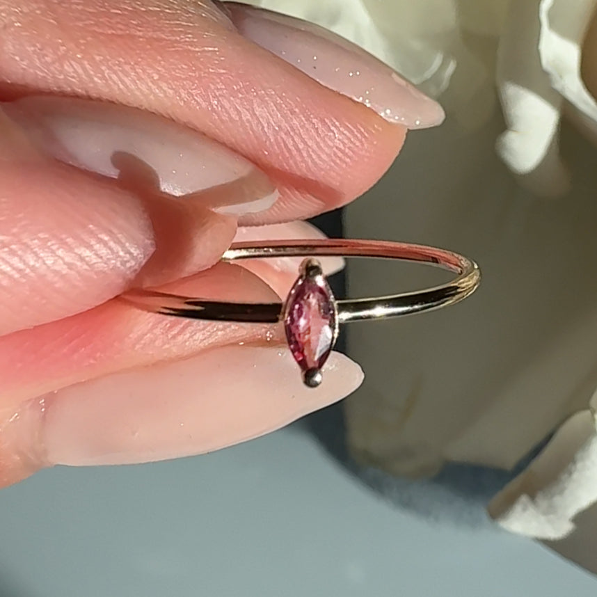 Marquise Cut Genuine Natural Stone Ring
Looking for the perfect gift for yourself or a loved one? Elevate your style with our elegant and understated marquise gemstone ring, made from high-quality Genuine Natural Stone. This ring effortlessly enhances any outfit and offers lasting comfort all day long. Customize with your choice of gemstone for a truly personalized touch.
Choose from a variety of gemstones to personalize your ring (Sample picture features Pink Topaz).