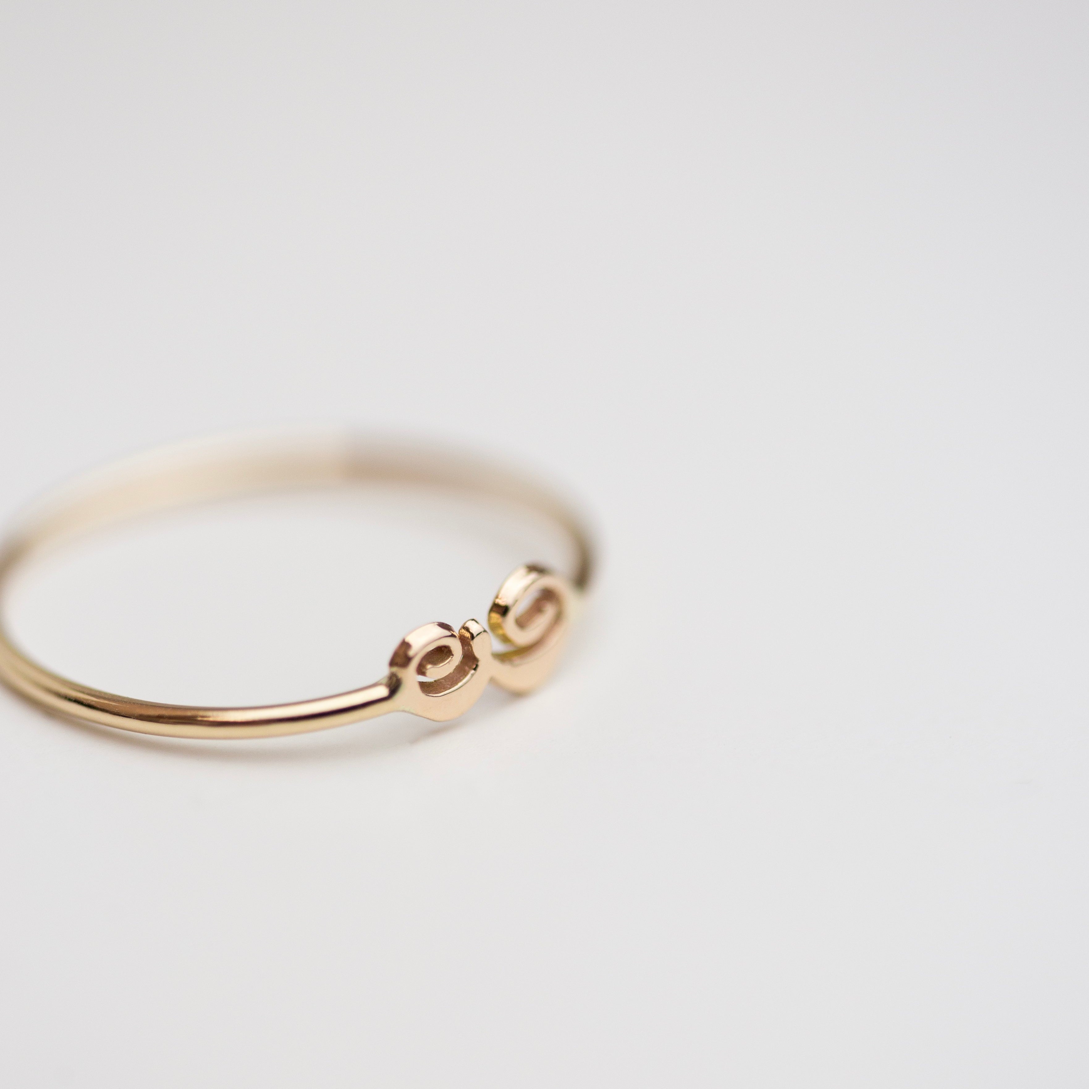 gold initial ring