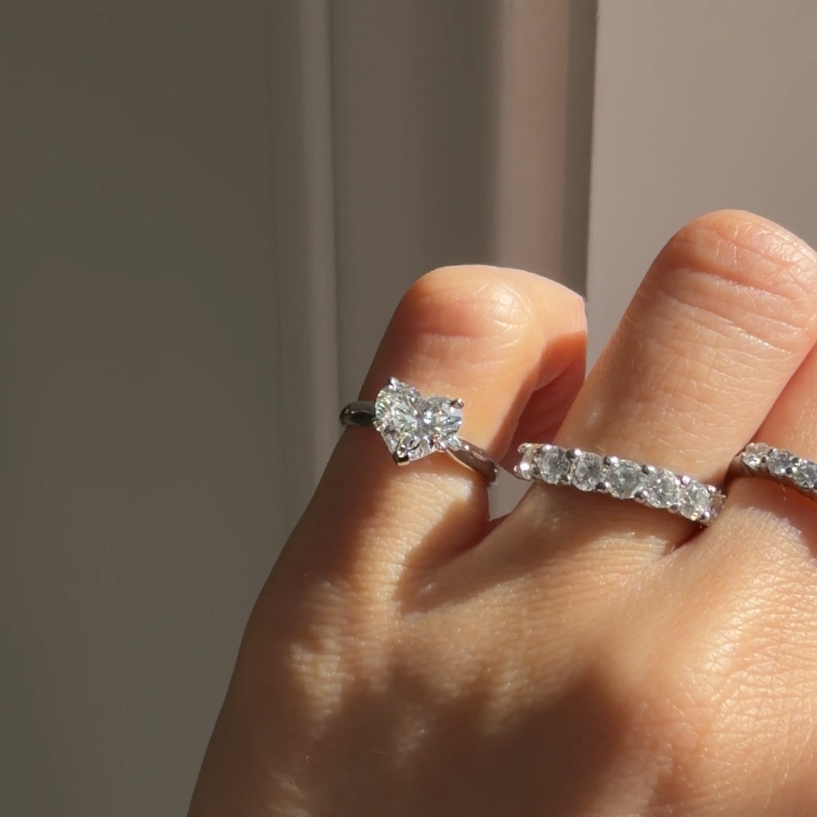 diamond heart pinky ring