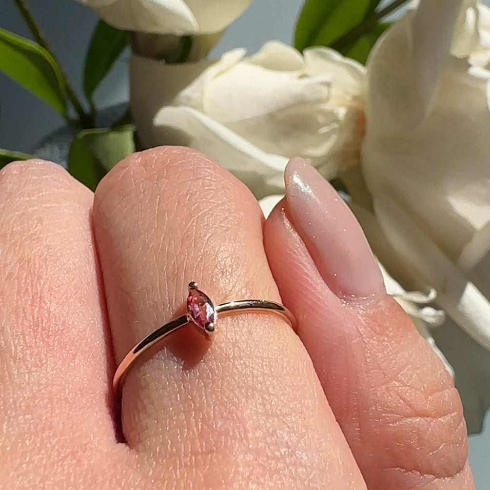 Marquise Cut Genuine Natural Stone Ring
Looking for the perfect gift for yourself or a loved one? Elevate your style with our elegant and understated marquise gemstone ring, made from high-quality Genuine Natural Stone. This ring effortlessly enhances any outfit and offers lasting comfort all day long. Customize with your choice of gemstone for a truly personalized touch.
Choose from a variety of gemstones to personalize your ring (Sample picture features Pink Topaz).