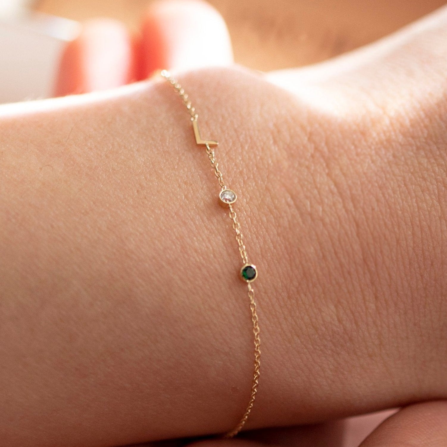 birthstone personalized bracelet