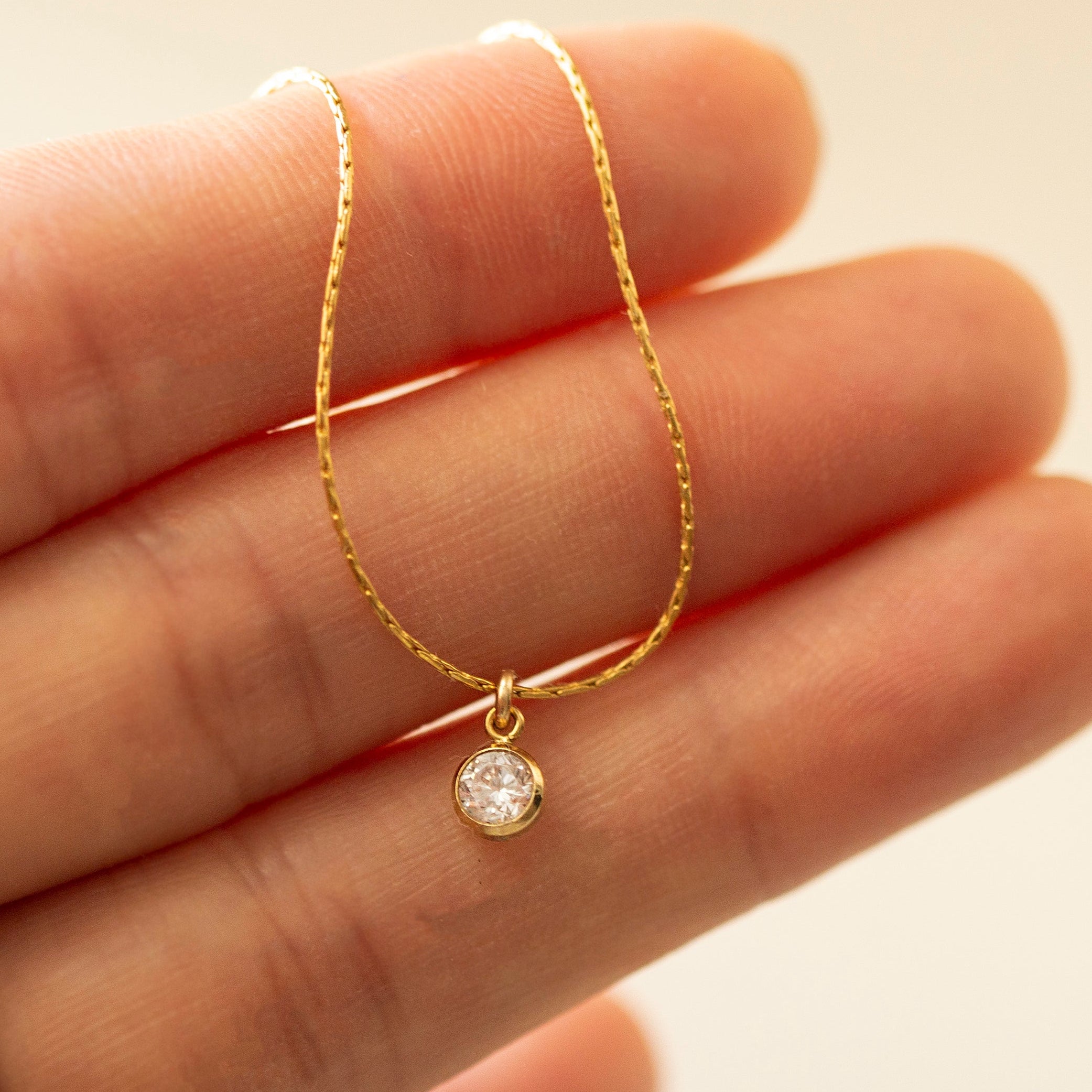 diamond cz solitaire pendant necklace