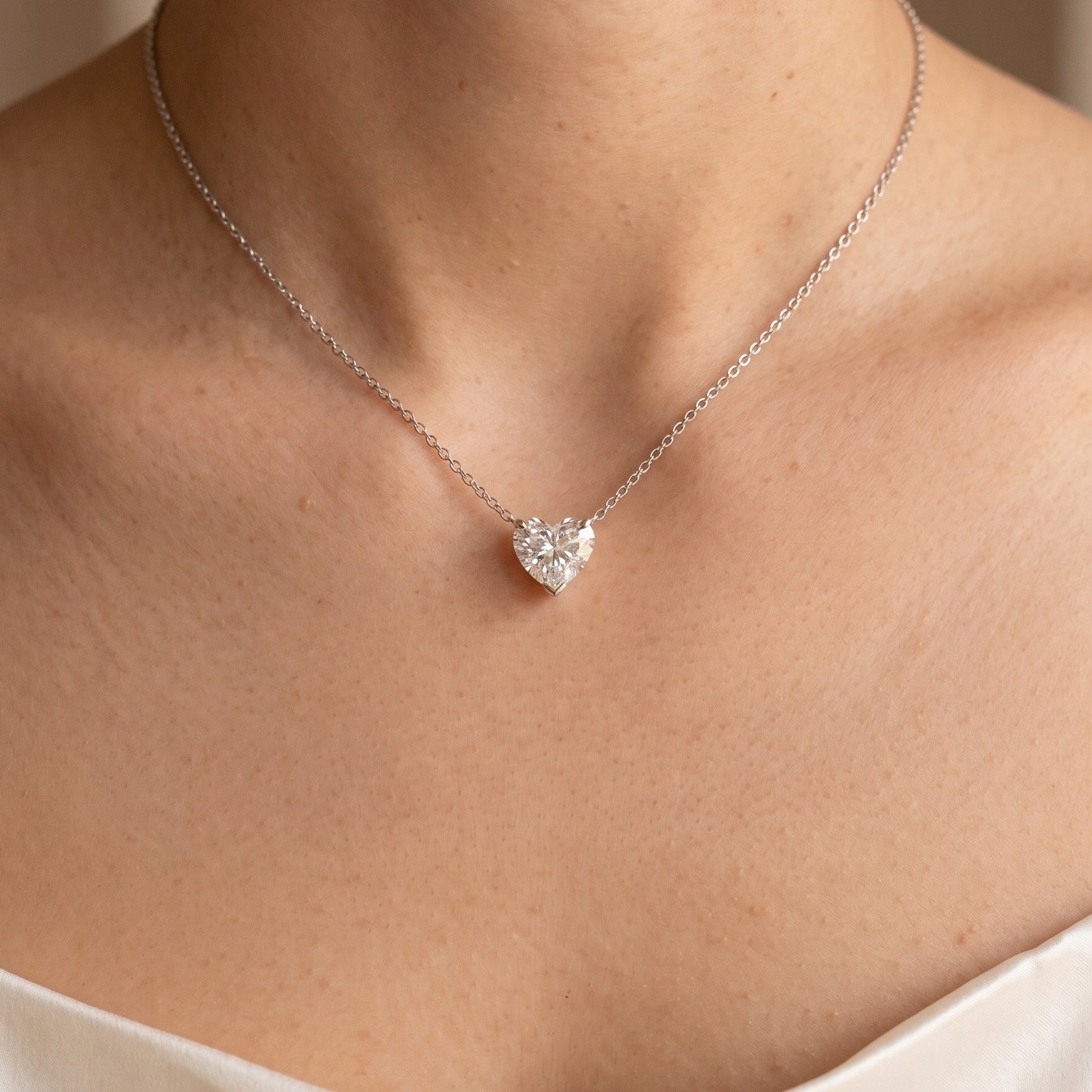 lab grown heart diamond necklace