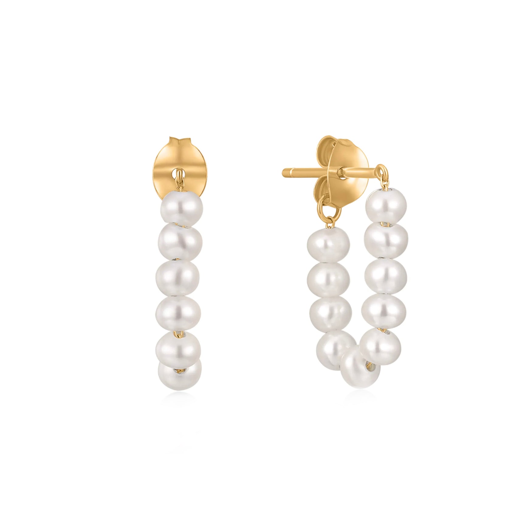 These 14k gold Freshwater Pearl Strand Earrings are a timeless and elegant accessory. Crafted from 14k yellow gold and freshwater pearls, they make an ideal bridal jewelry or bridesmaid gift. Their classic style make them a must-have in any woman's jewelry collection.