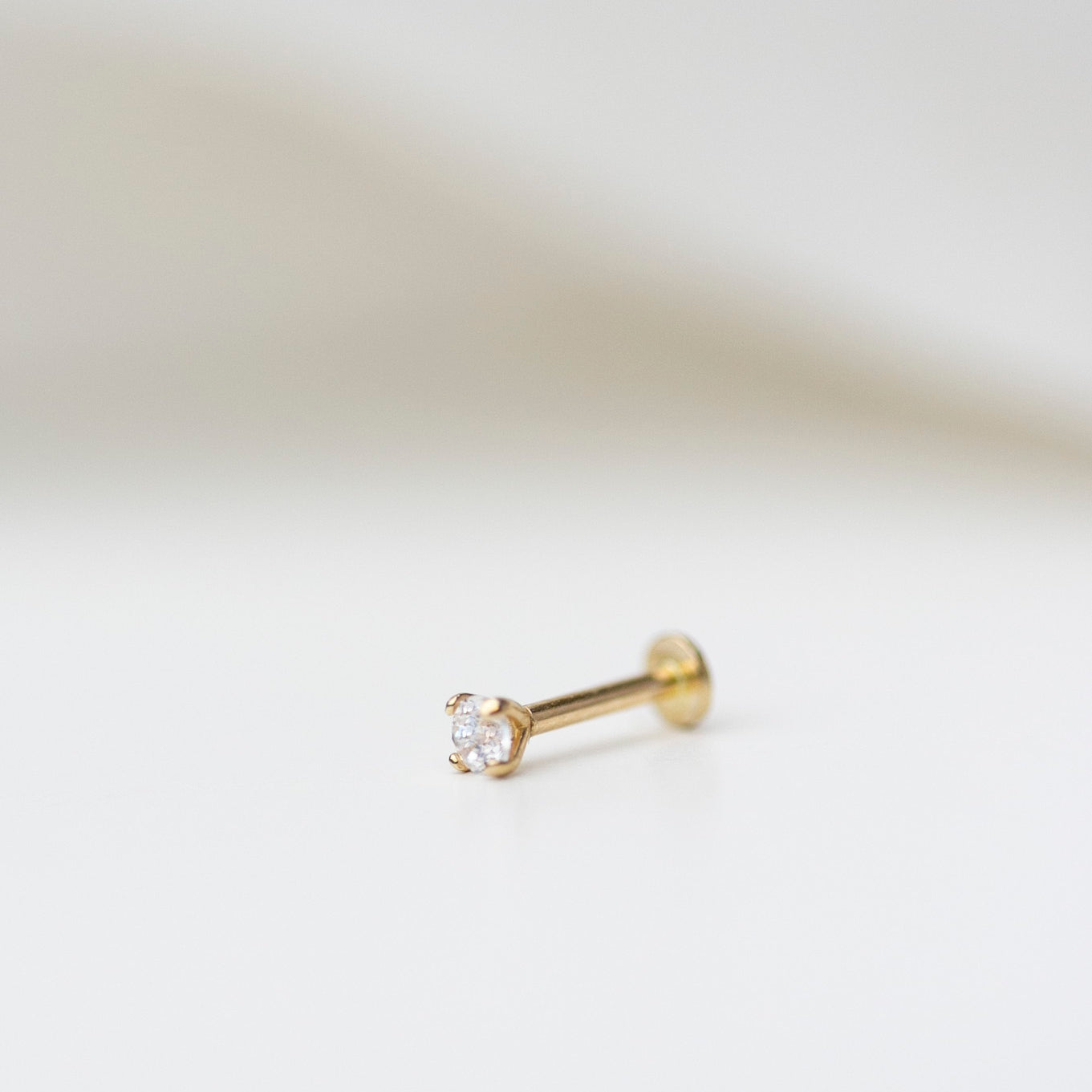 14k Ear Stud for Cartilage with flat back