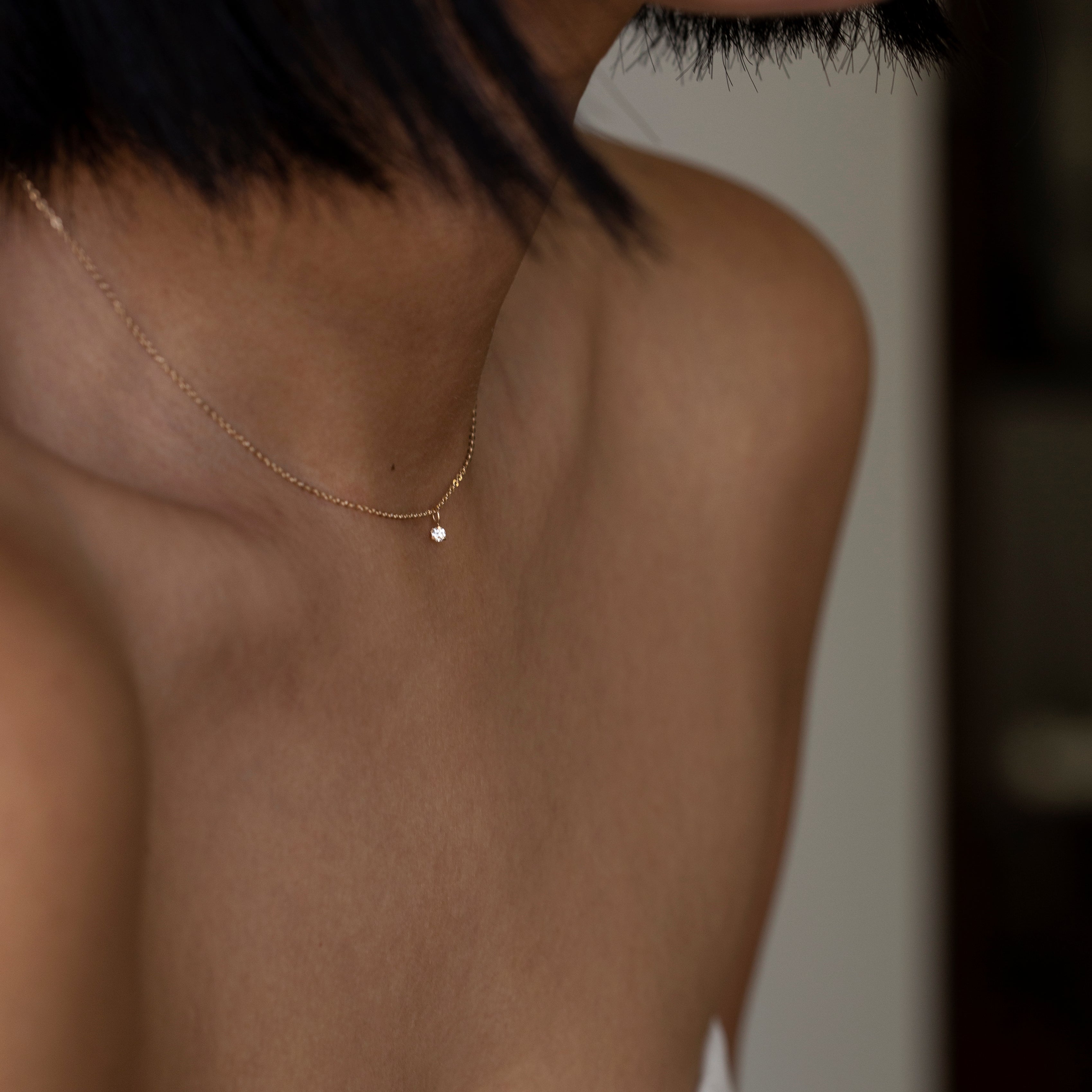 Baby Diamond Solitaire Necklace
