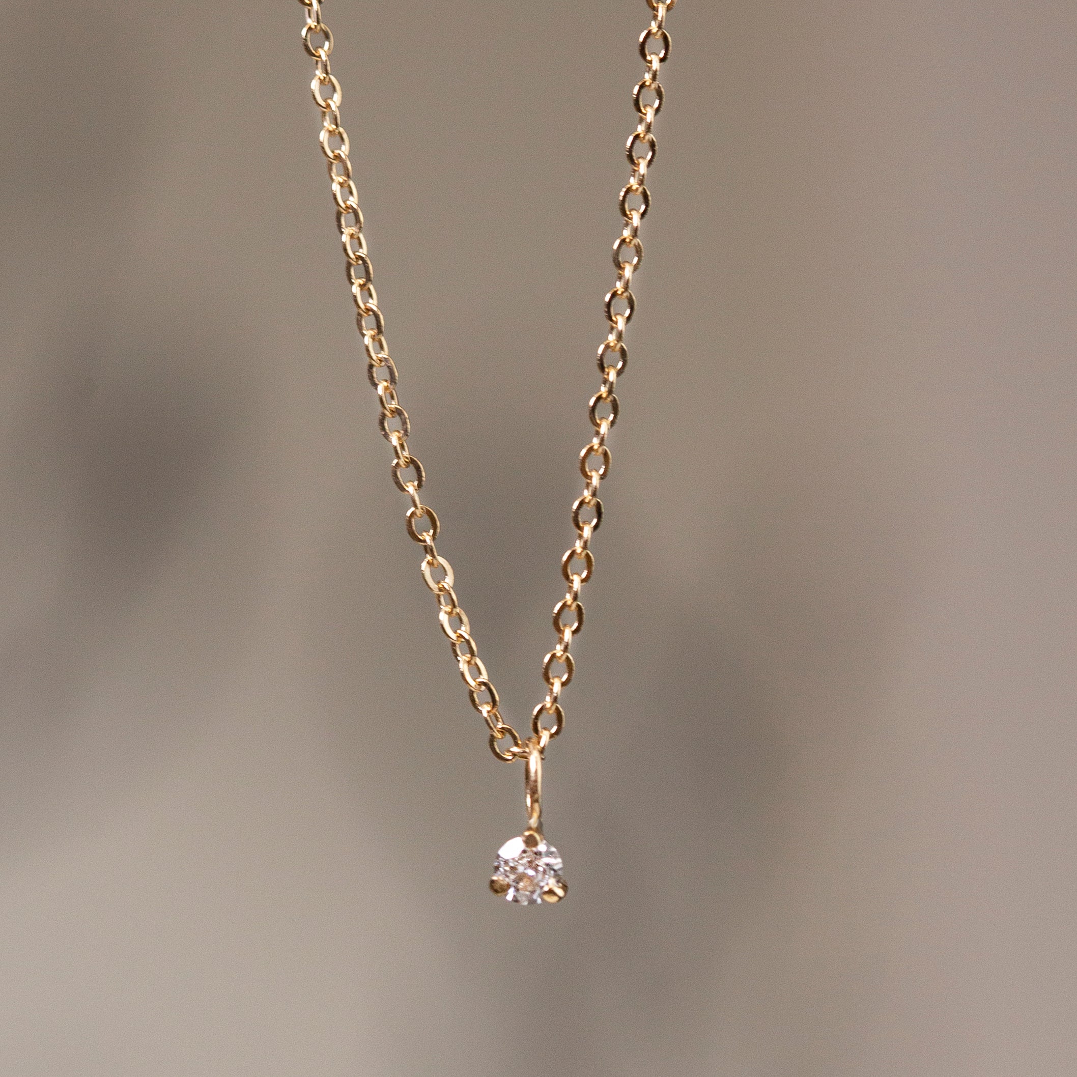 Baby Diamond Solitaire Necklace
Cute twist on a classic diamond solitaire necklace