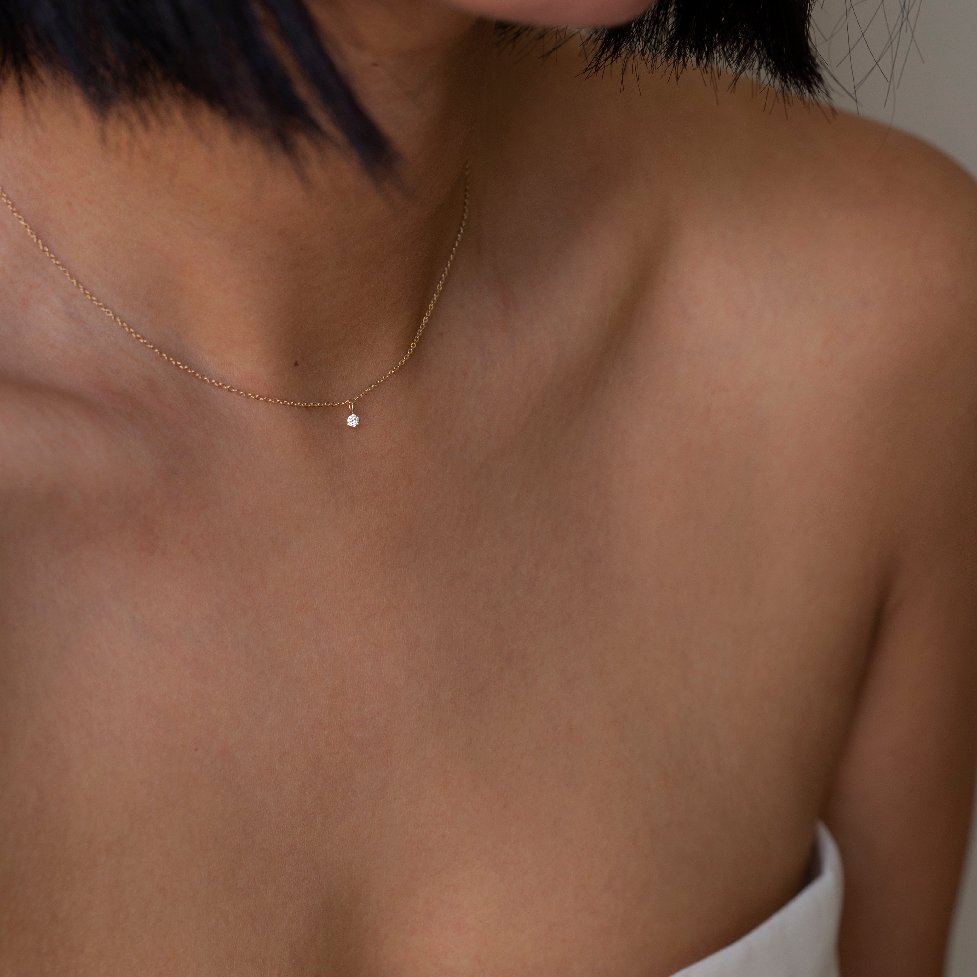Baby Diamond Solitaire Necklace