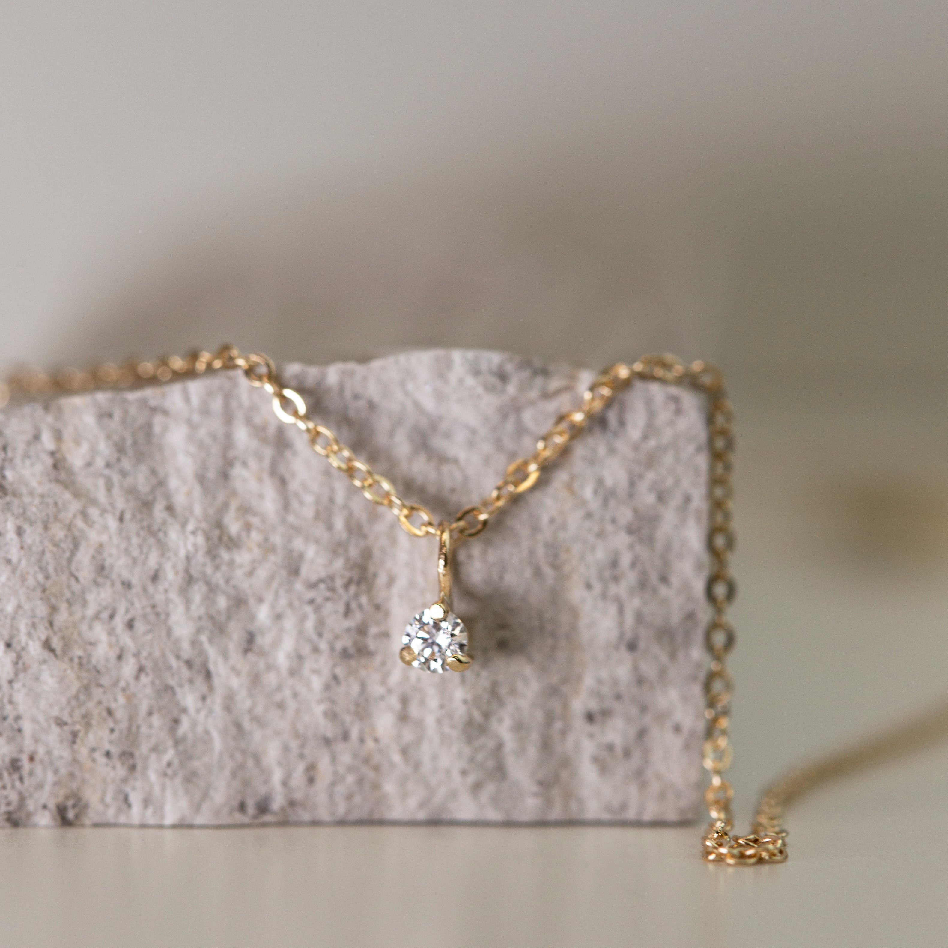 Baby Diamond Solitaire Necklace