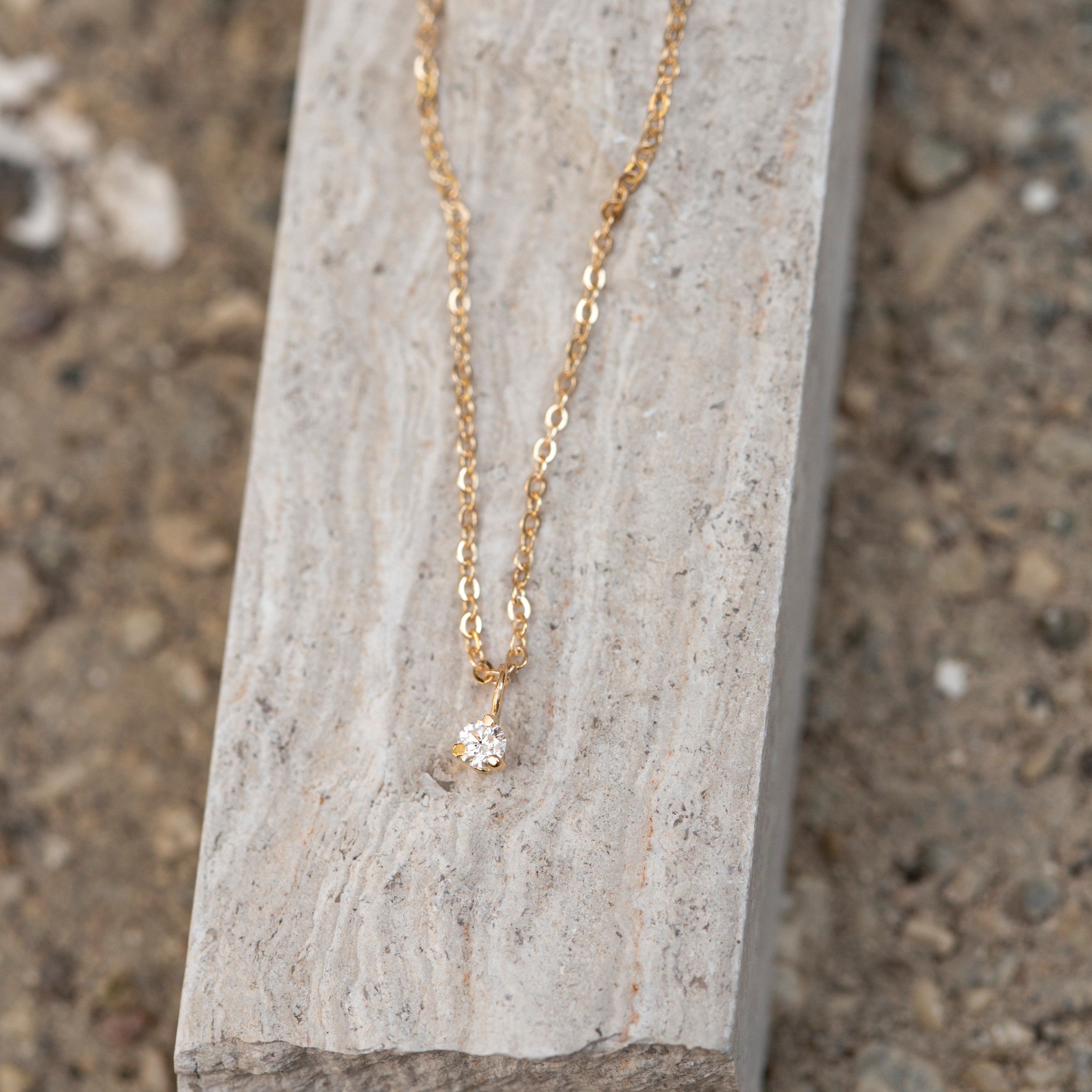 Baby Diamond Solitaire Necklace