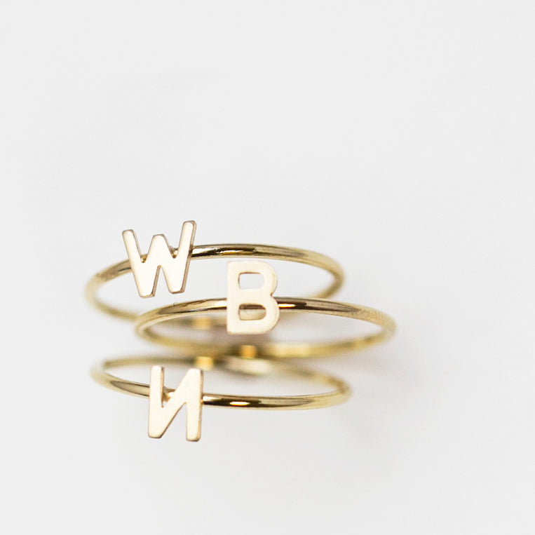 Dainty 14K Initial Letter Ring
Simple, minimalist everyday Alphabet Initial Ring
