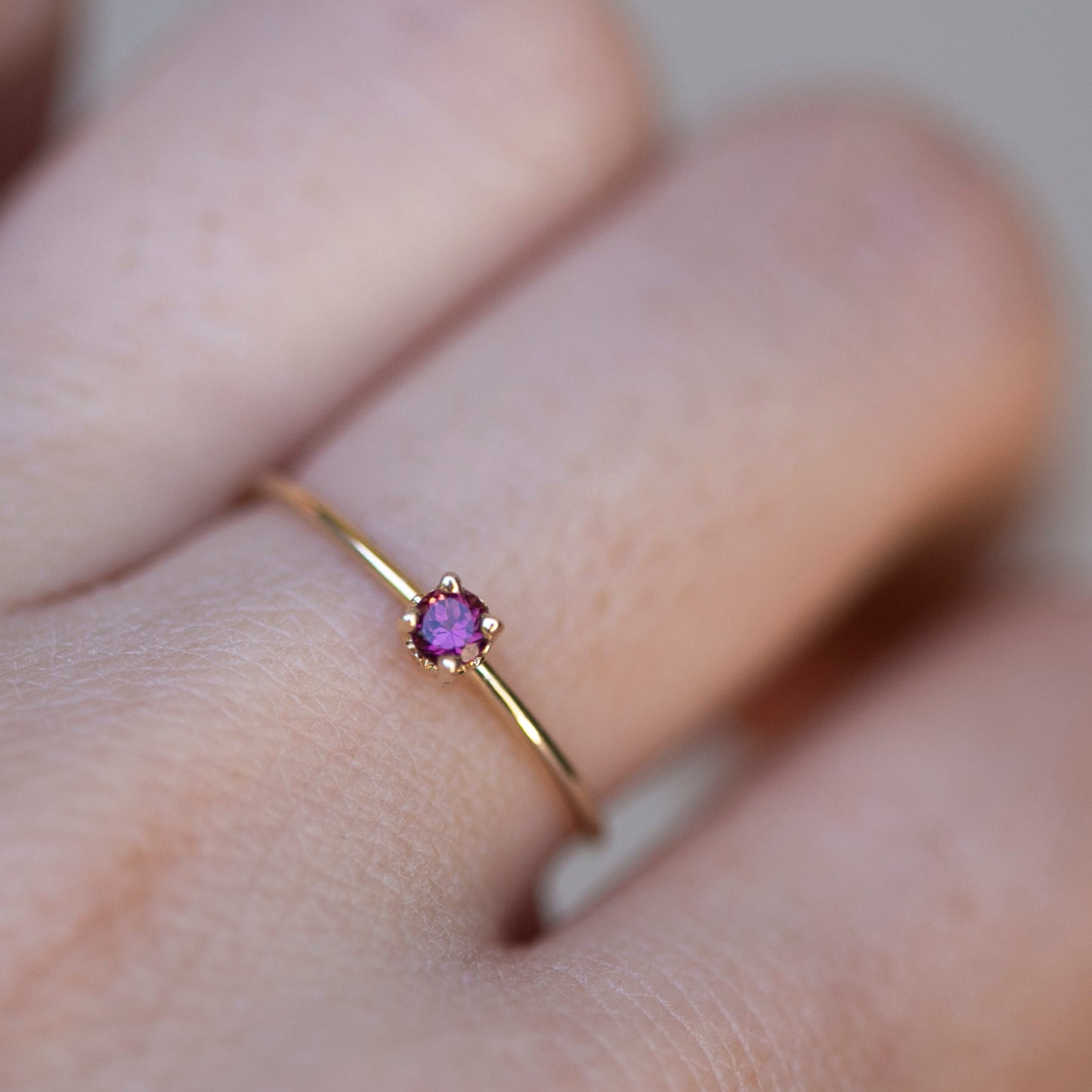 This exquisite 14k Gold Solitaire Birthstone Ring can be customized with the gemstone of your choice. A beautiful and sophisticated gift for yourself or a loved one. The sample image features Peridot and Pink Tourmaline, but we can use any gemstone you desire.