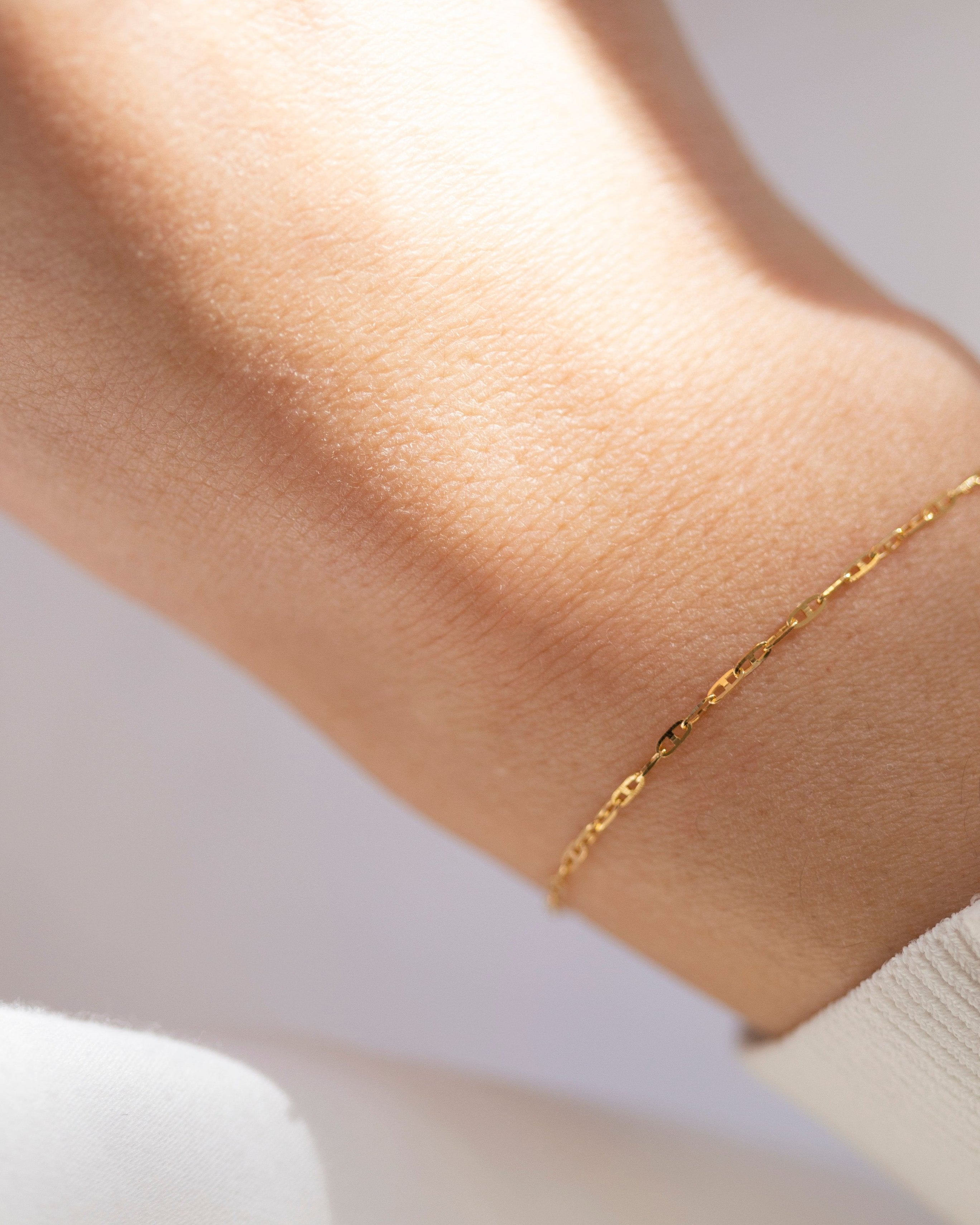 14k Gold Anchor Chain bracelet – E&E PROJECT