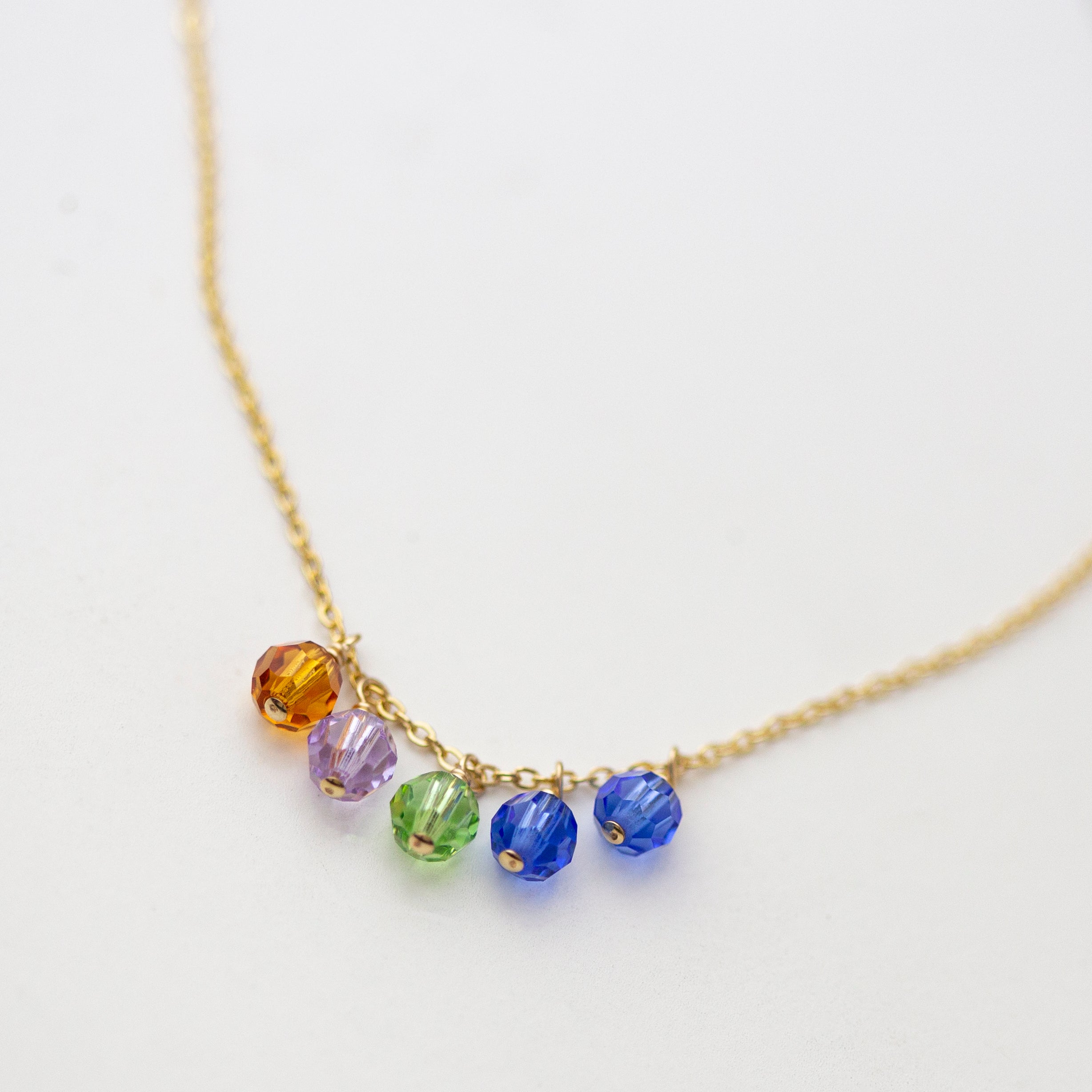 Simple 14k gold filled/Sterling silver thin anklet with Birthstone crystal.