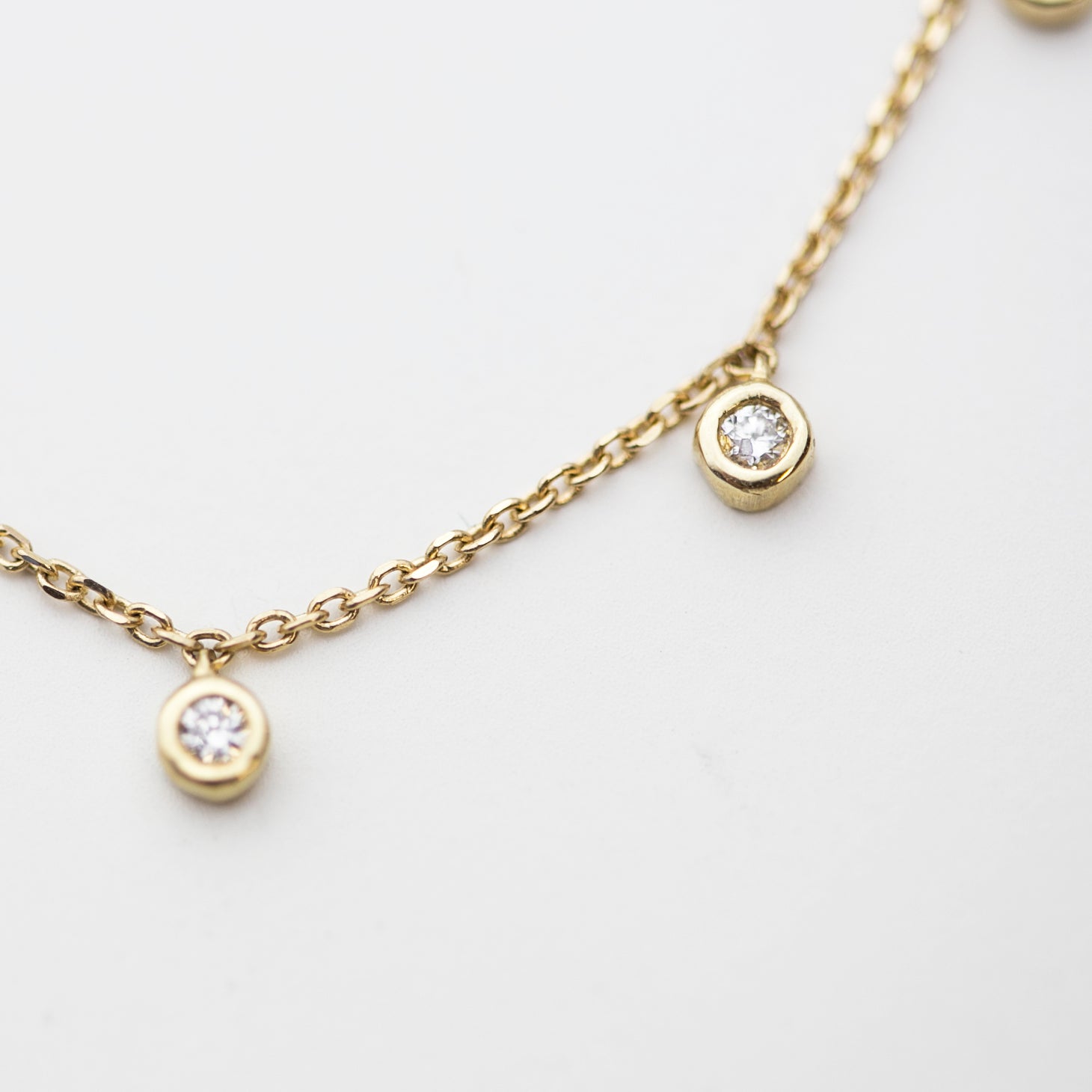 5 Diamond Bezel Charm Necklace