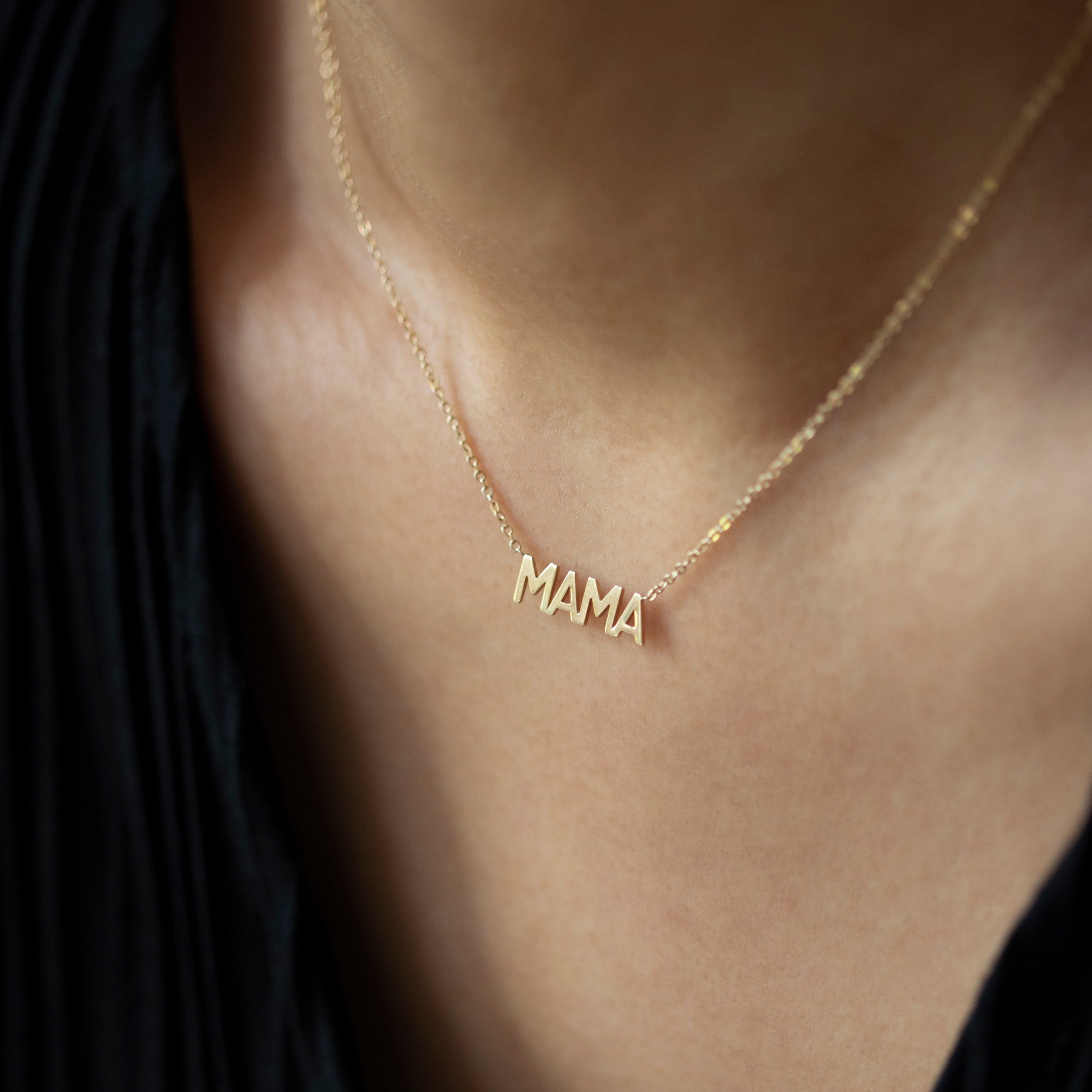 In celebration of all the great mothers around the world, the mom in your life to this piece of jewelry they deserve with this gold mama necklace.
A perfect way to express what means most to you!
Dainty minimalist everyday necklace