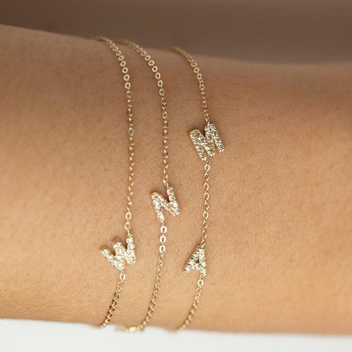 personalize yours today! mini diamond initial bracelets
