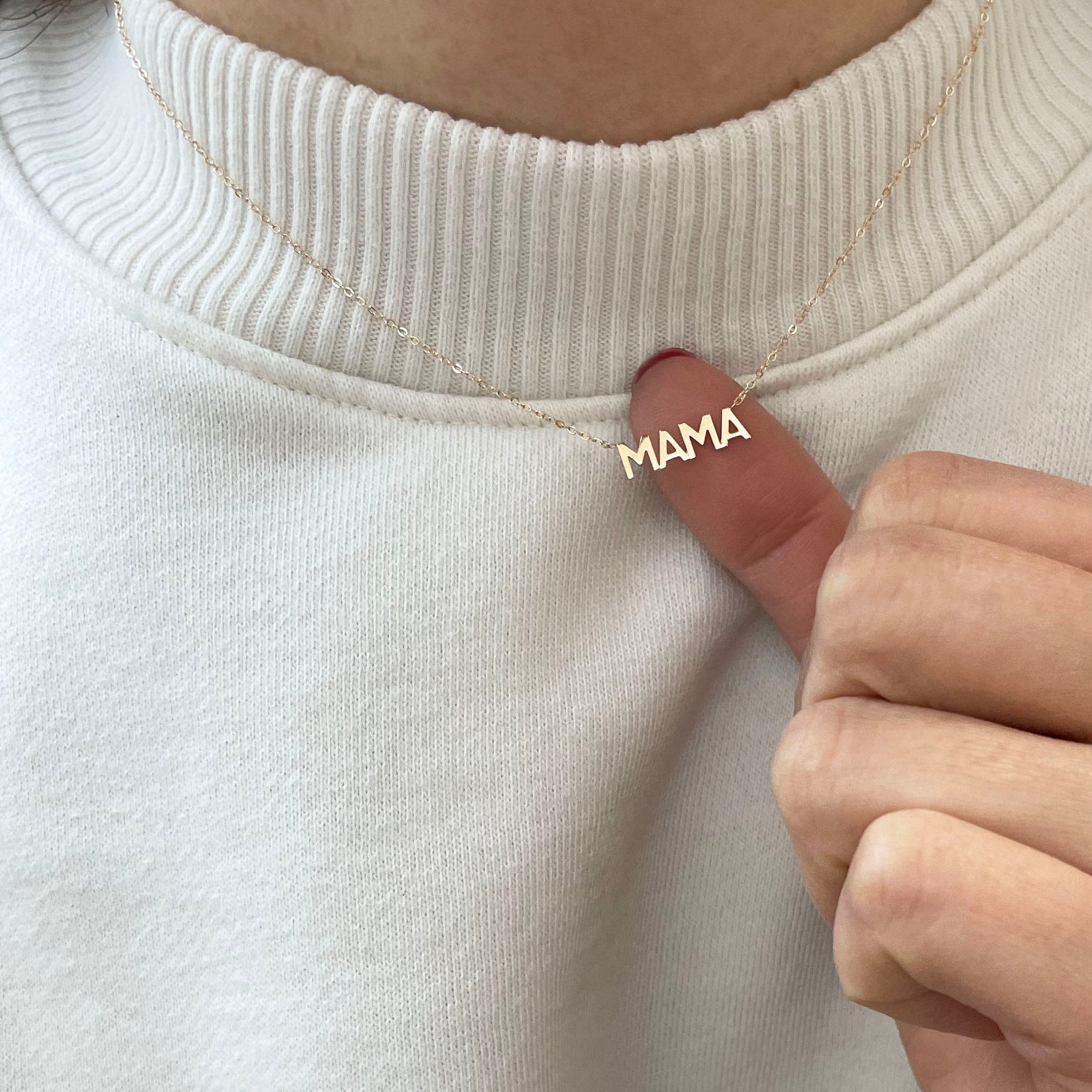 n celebration of all the great mothers around the world, the mom in your life to this piece of jewelry they deserve with this gold mama necklace.
A perfect way to express what means most to you!
Dainty minimalist everyday necklace