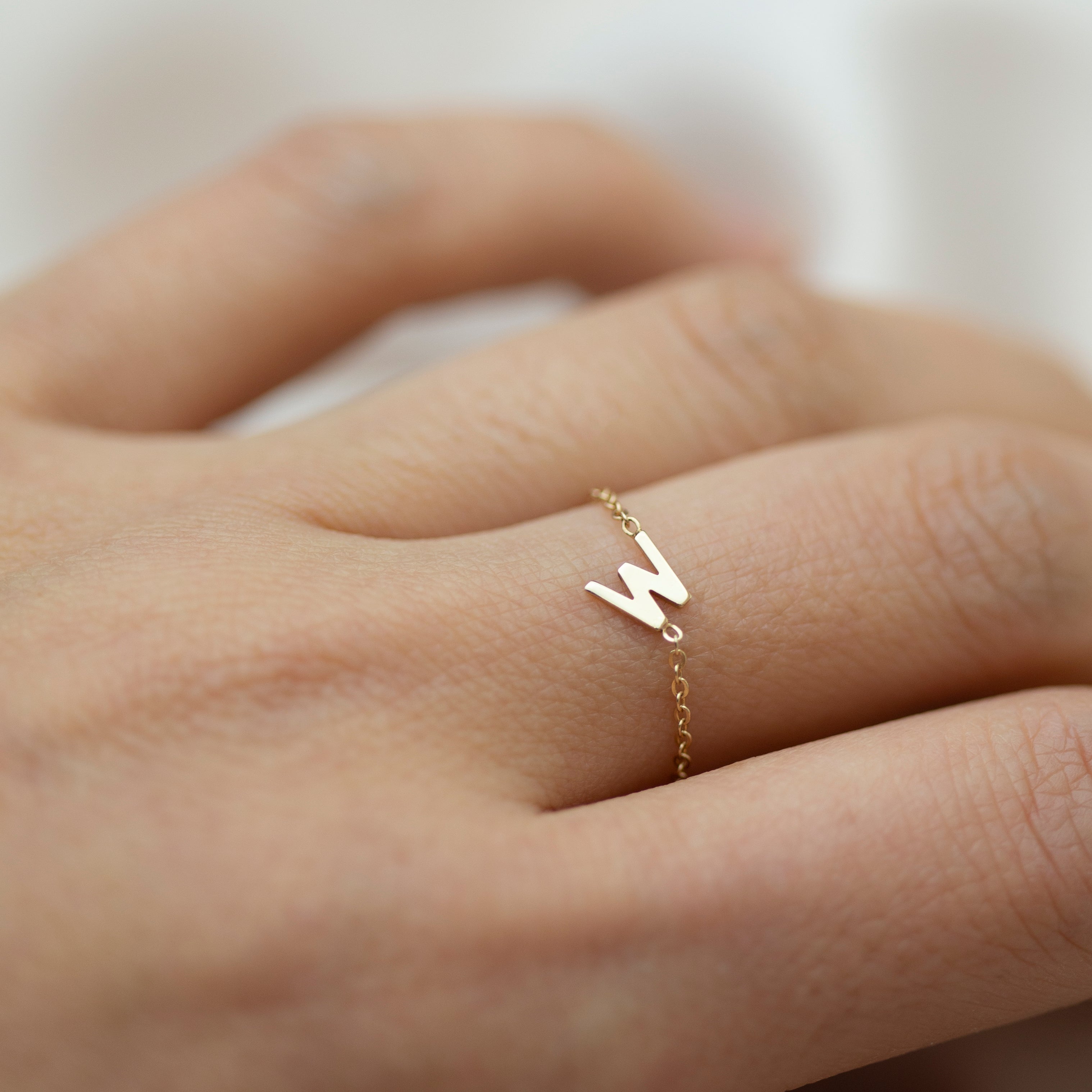 Simple, minimalist everyday; Initial Ring - Perfect as a stacking ring or by itself.