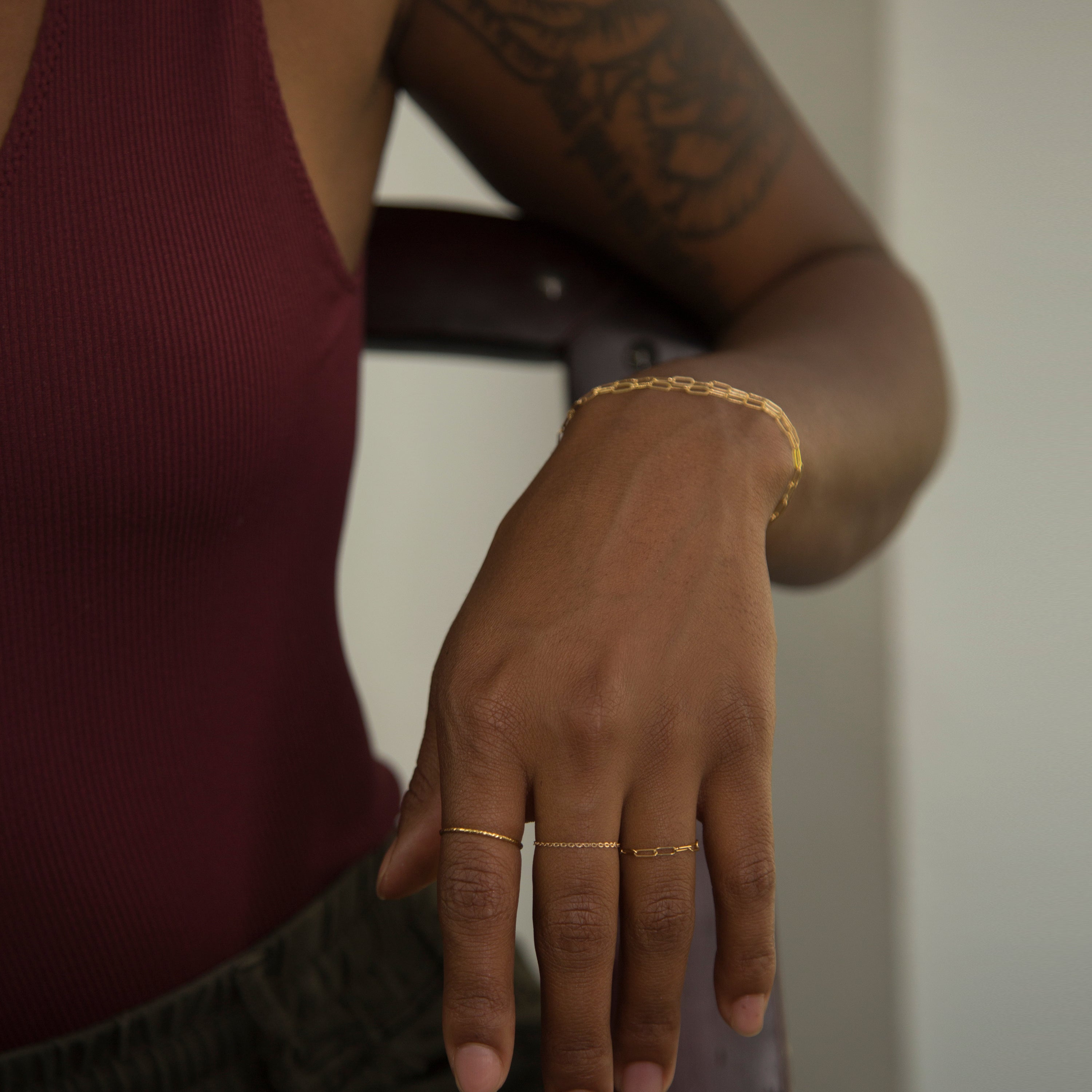 Crafted from 14k gold and featuring a diamond-cut design, these stacking rings offer a dainty and simplistic look that is perfect for everyday wear.
