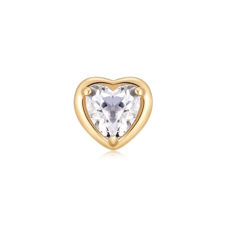 This 14k Heart White Topaz Stud Earring offers unique minimalism and superior craftsmanship for a timeless look. It has a screw flat back for extra security and comfort.
Minimalist, high quality, and timeless.
Very secure and comfortable to wear.