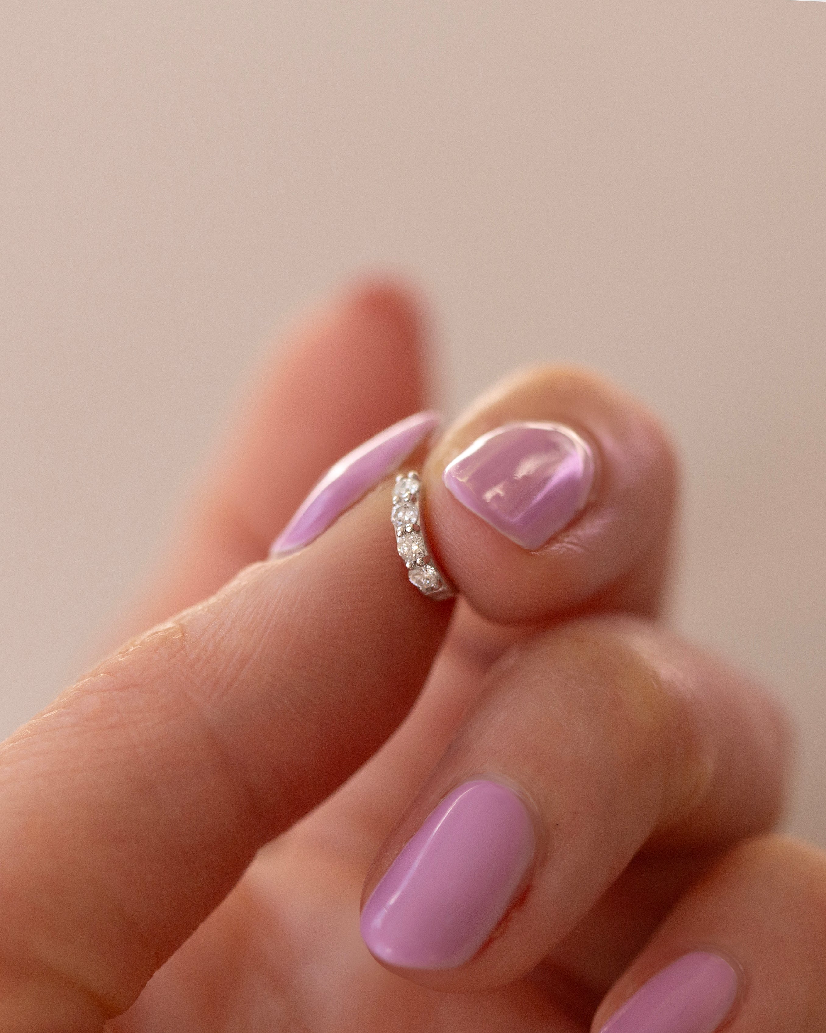 Diamond Huggie Hoop