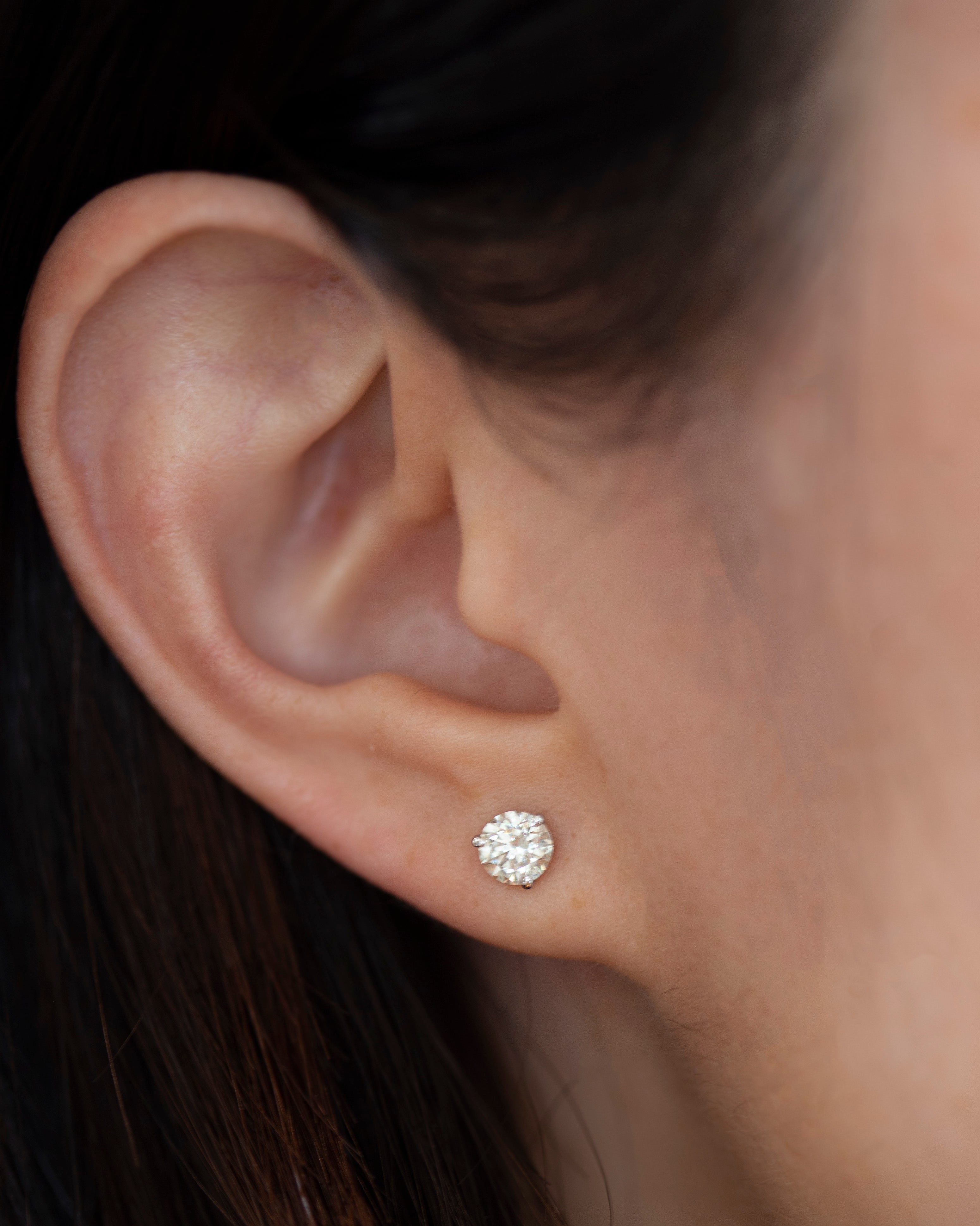 14k gold lab diamond earrings TW – E&E PROJECT - Main Image