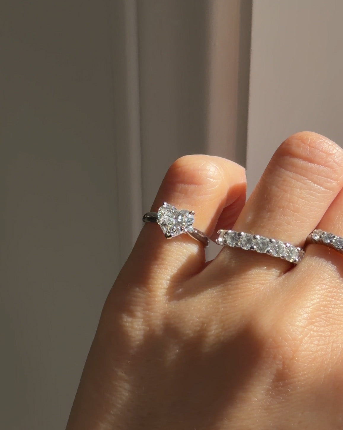diamond heart pinky ring
