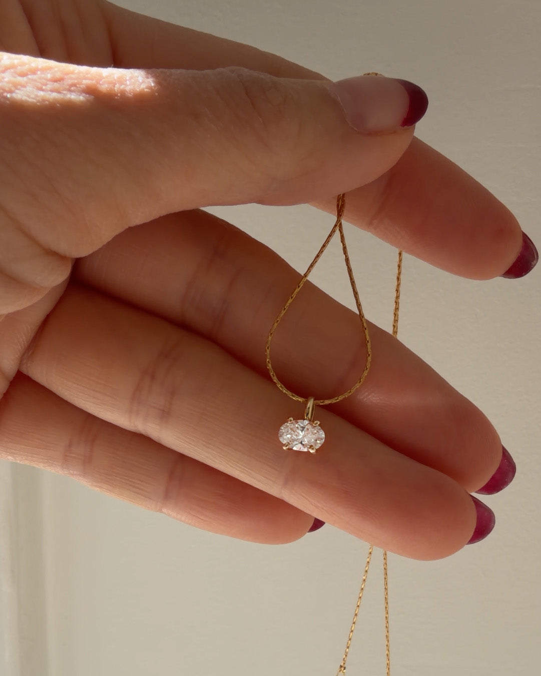 oval cut diamond necklace