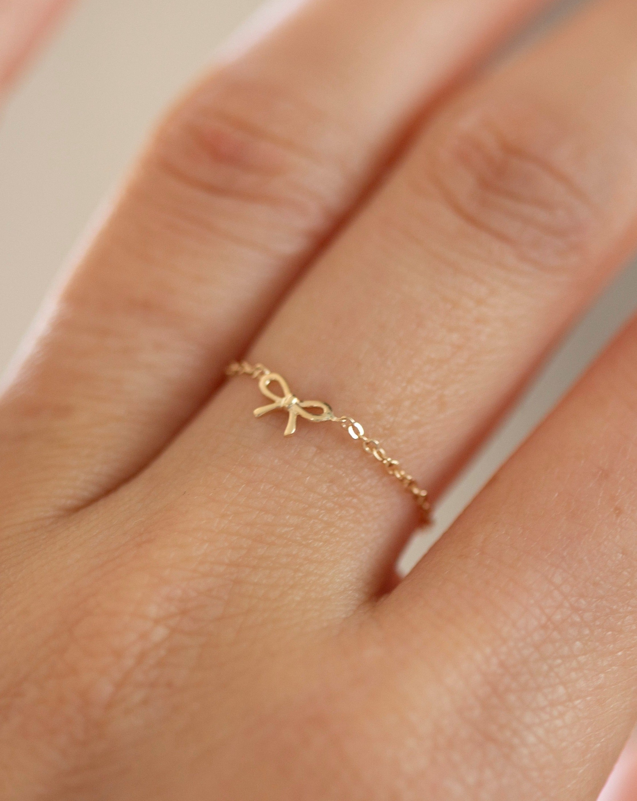 Outlet Dainty bow and arrow ring - cupid bow ring - trendy chain ring - ecofriendly ring jewelry