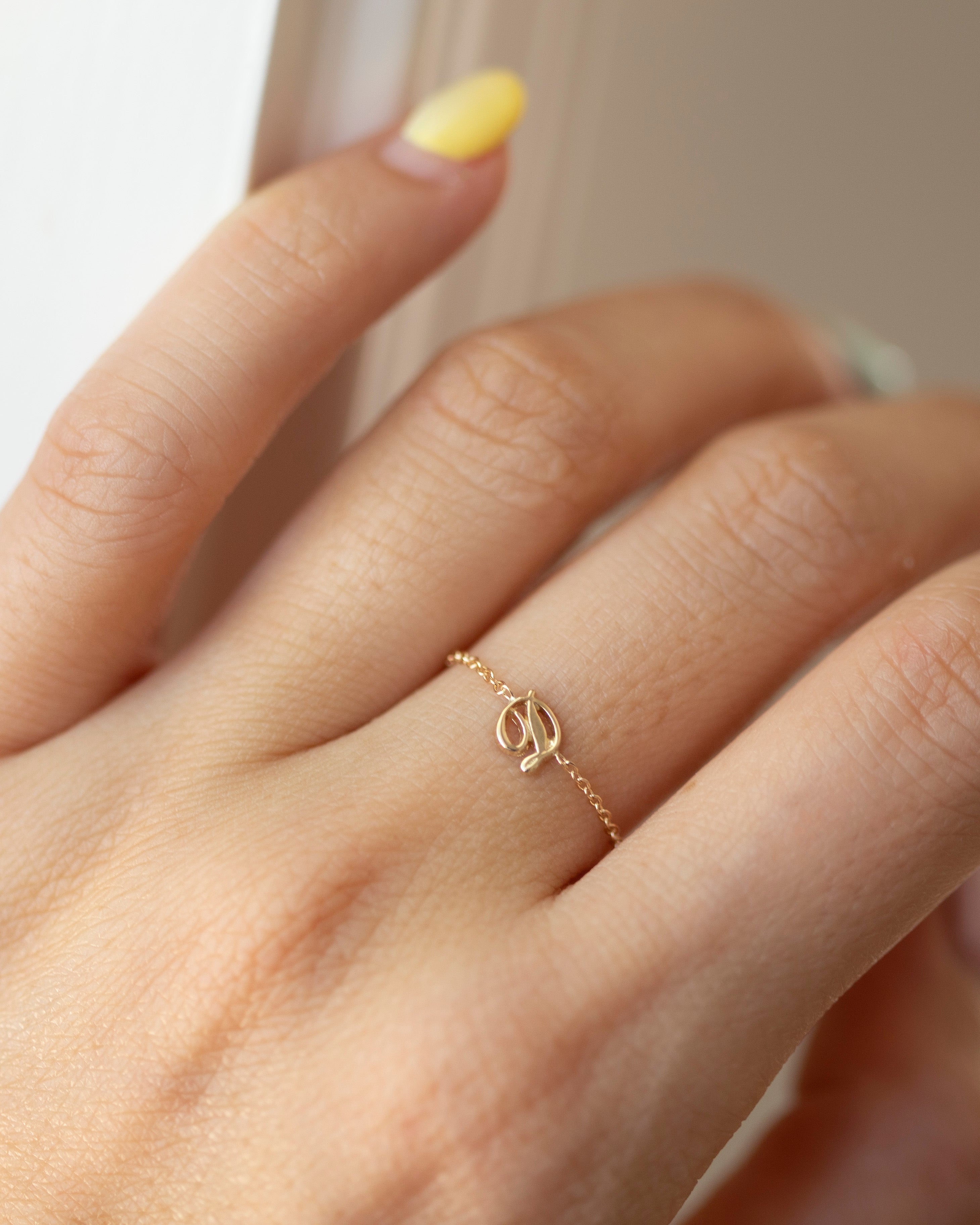 Gold script initial ring online