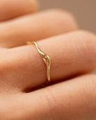 14k gold stacking wave ring