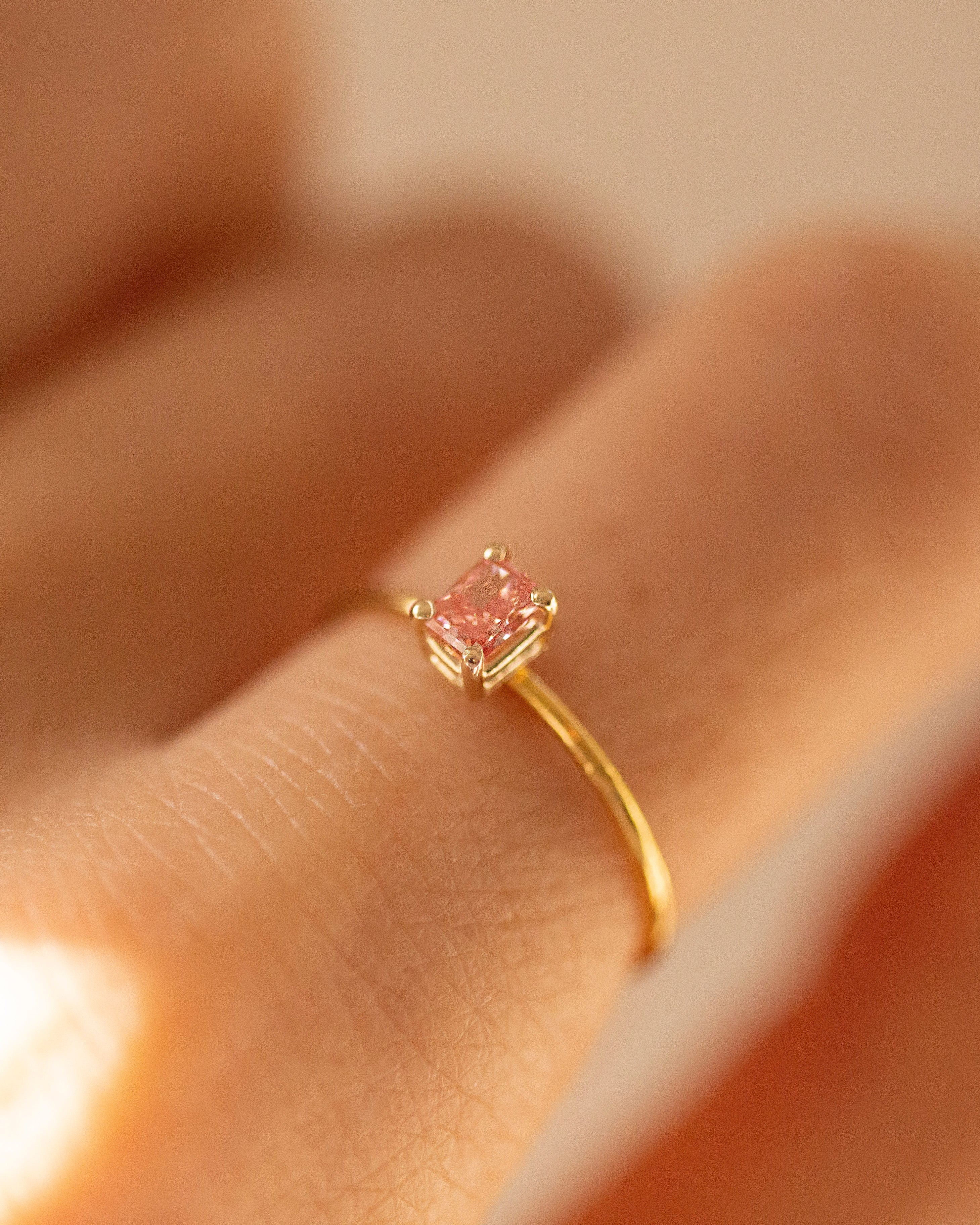 pink lab grown diamond ring
