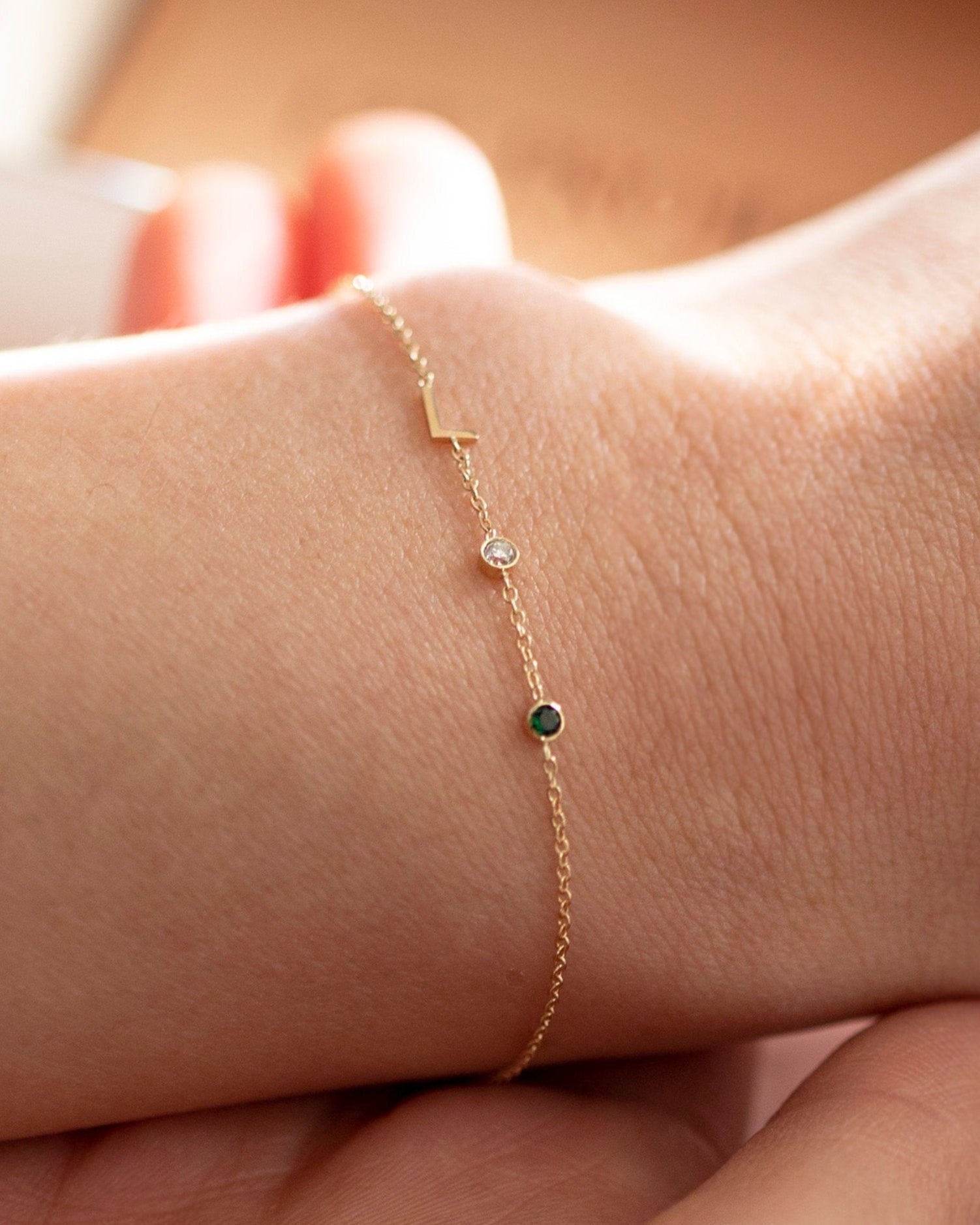 birthstone personalized bracelet