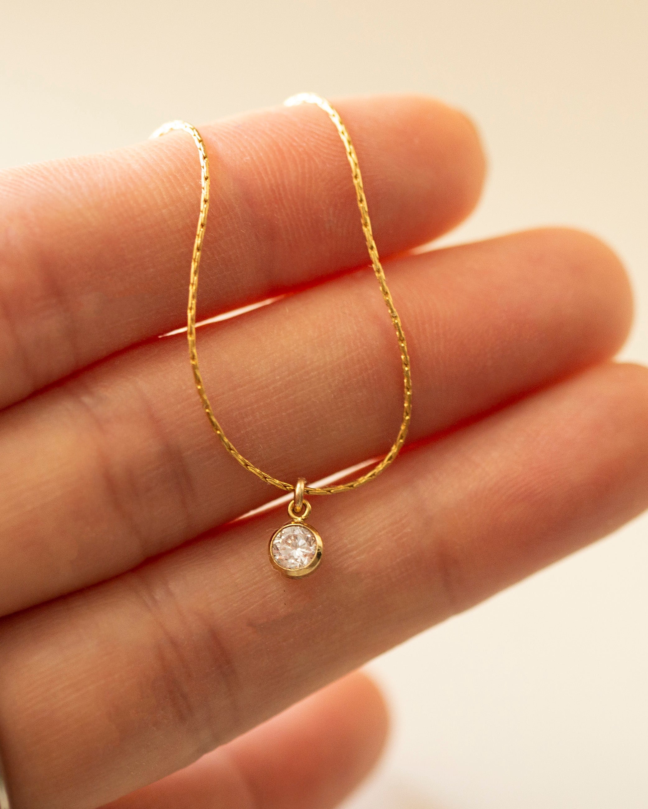 diamond cz solitaire pendant necklace 