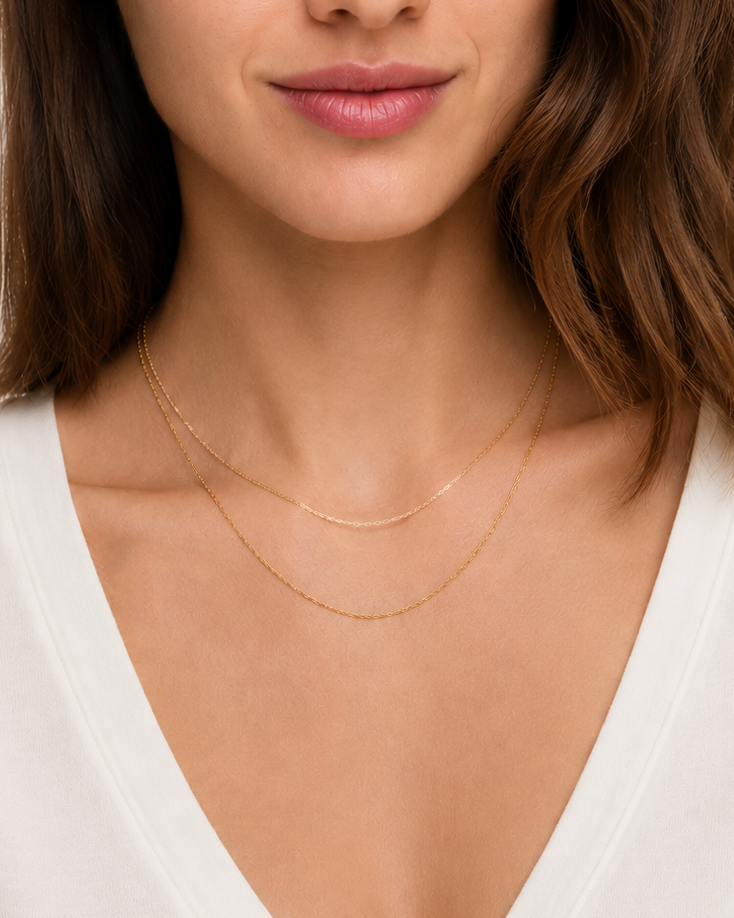 shinny double chain close up