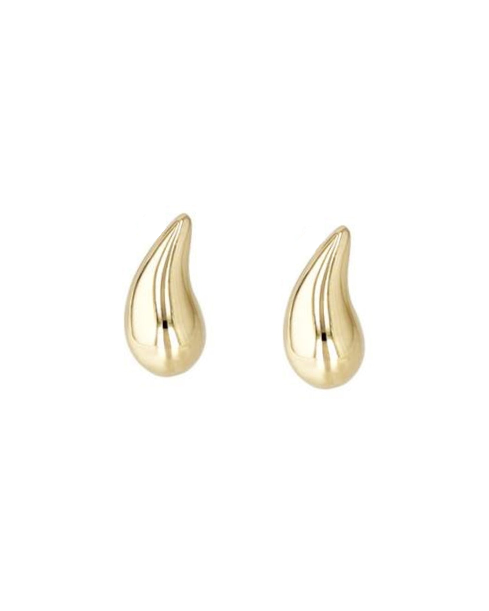 14k White Gold Curved Tear Drop Wire Earrings - 1.5 Grams - Measures 27x9mm  Wide 