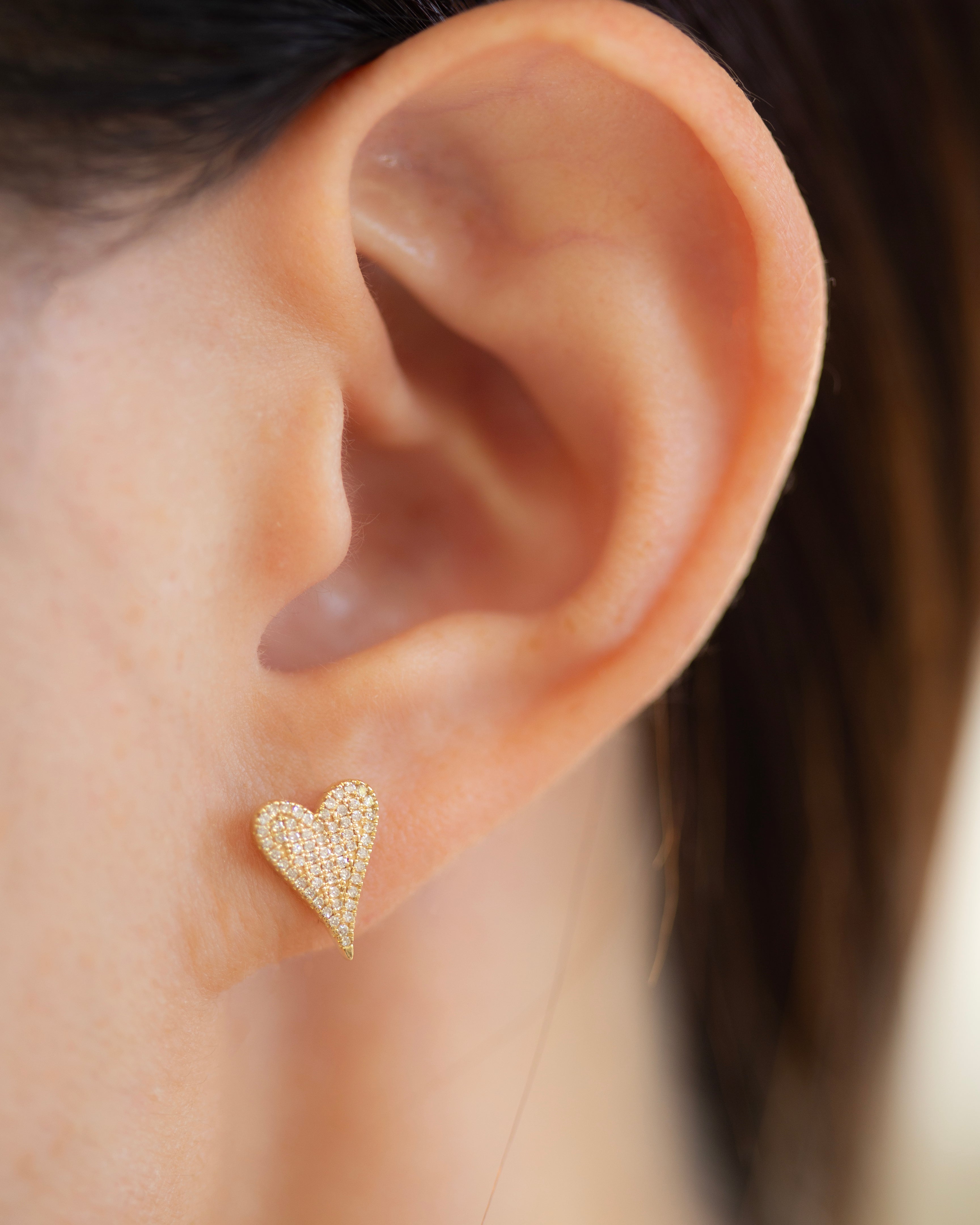 .20 Carat Micro-Pave Heart Shape Diamond Stud Earrings Sterling Silver