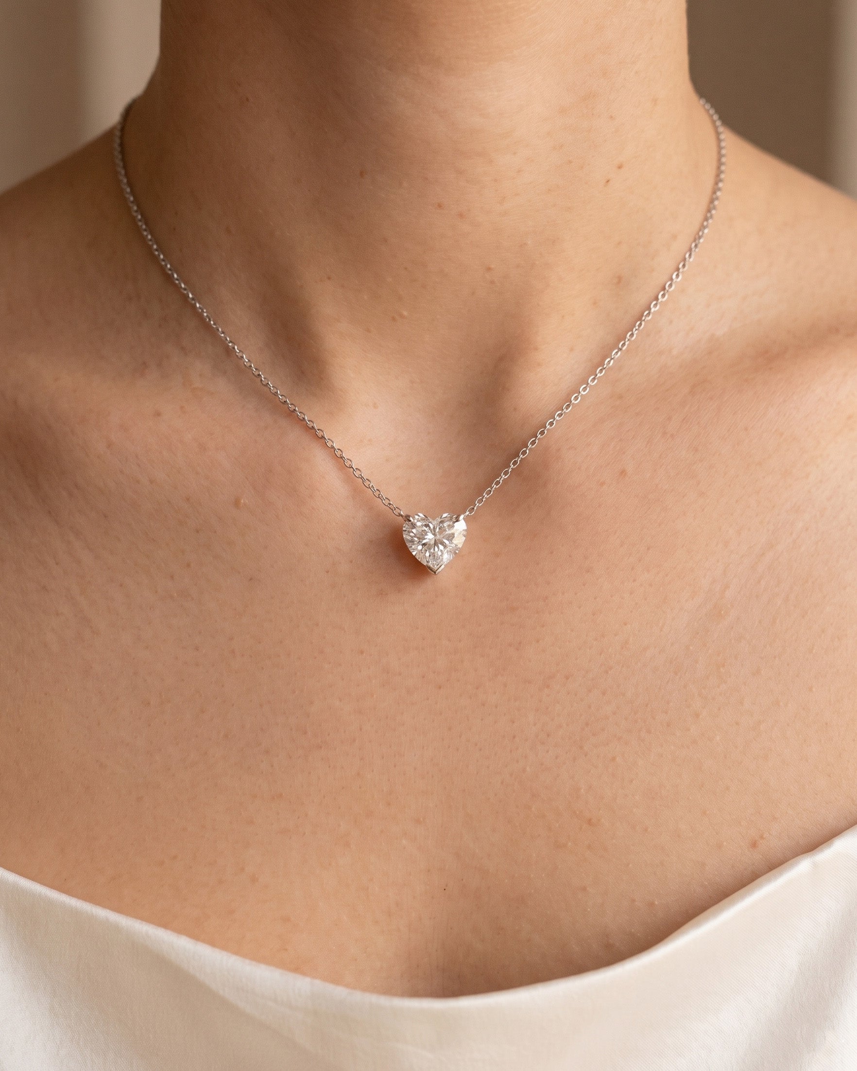 lab grown heart diamond necklace