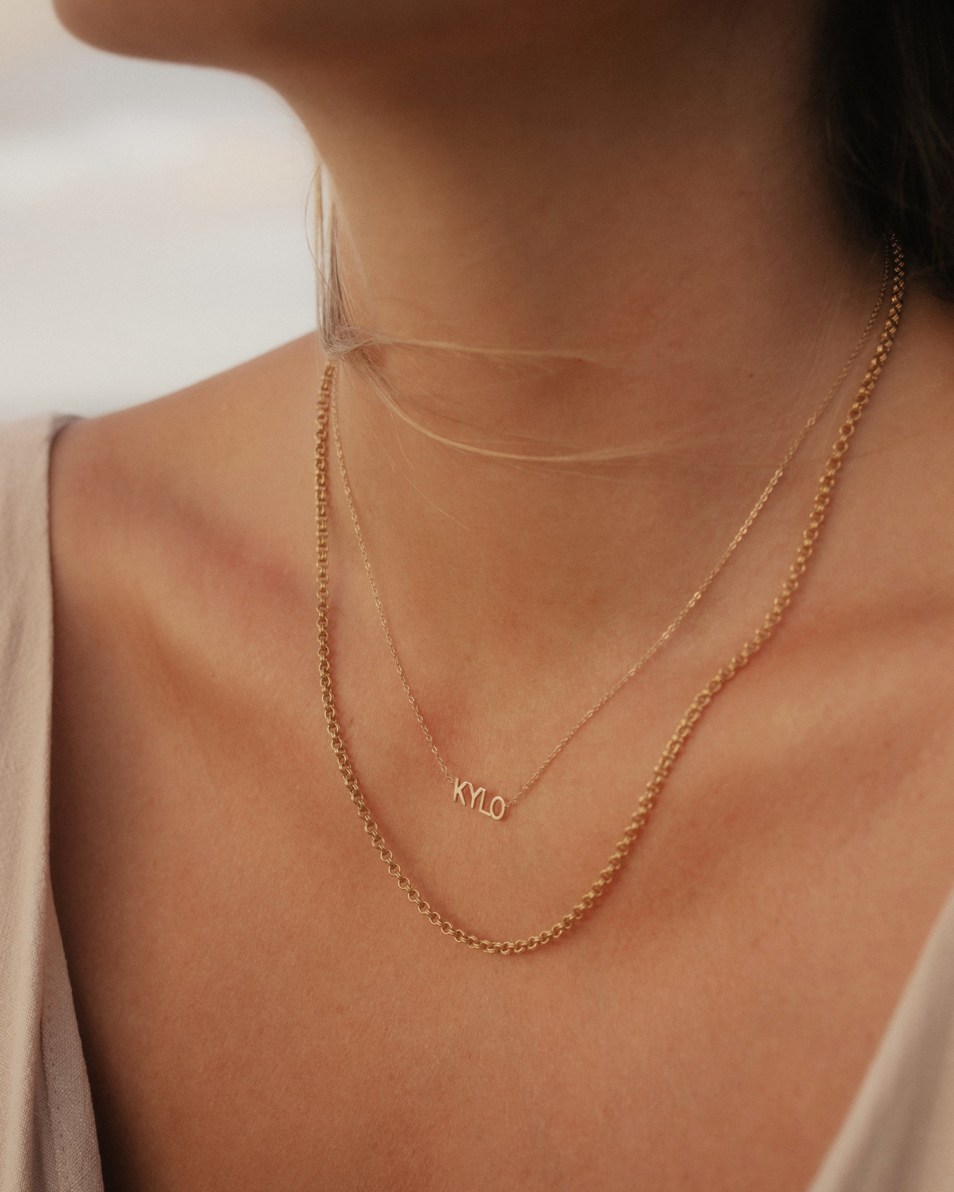 14k Dainty Name Necklace – E&E PROJECT