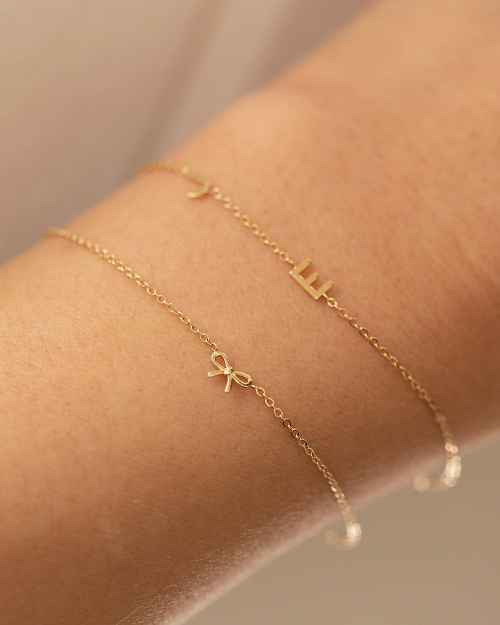 Personalized 14K Mini Initial Bracelet main image 0