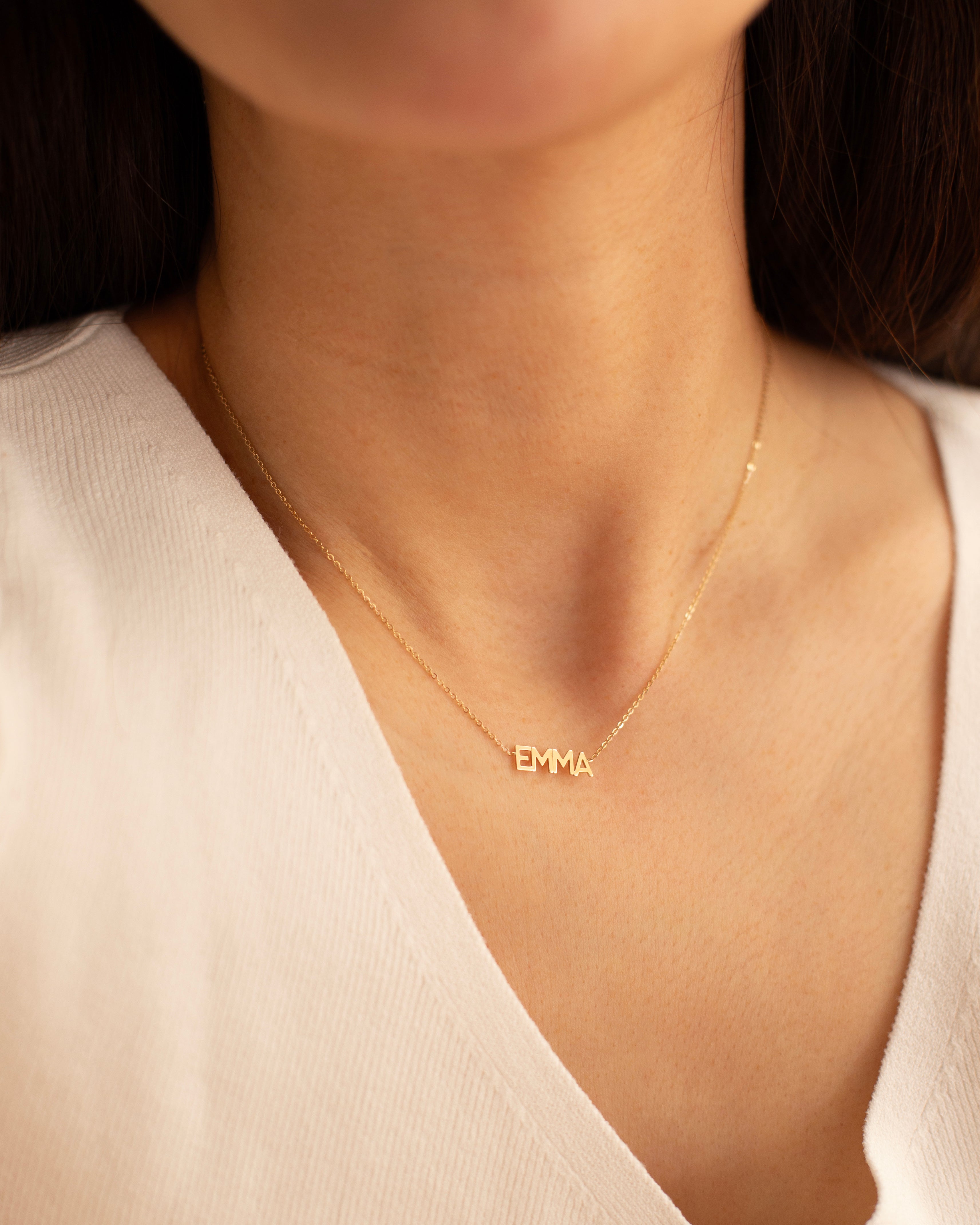 14k gold name necklace