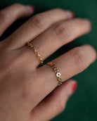 oval link ring and square link ring in 14k gold. Simply Beautiful !