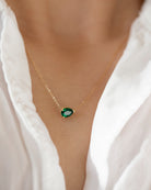 Pear shape Emerald Solitaire necklace 