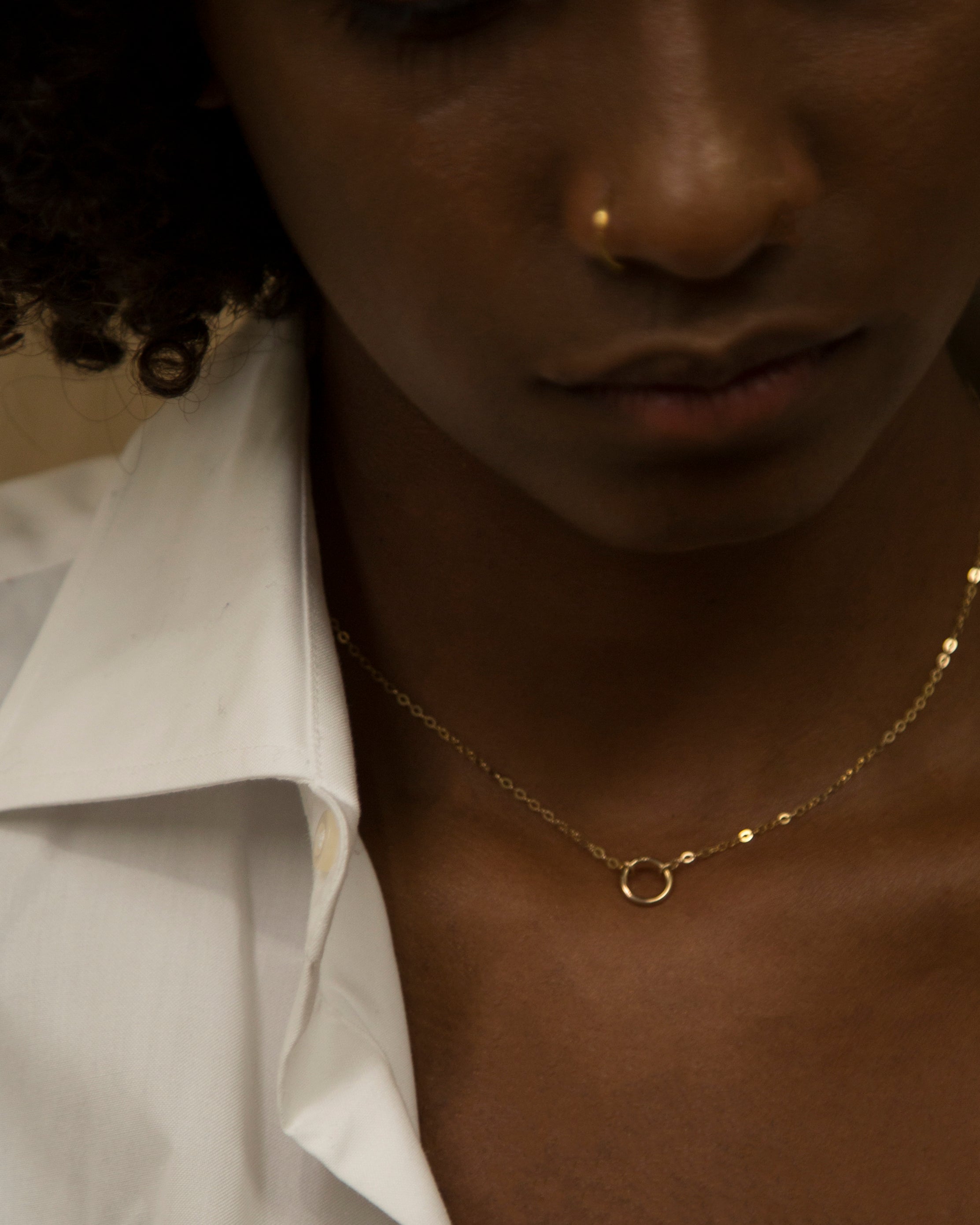 E and E PROJECT/14Kゴールドハローサークルチャームネックレス Necklaces – E&E PROJECT