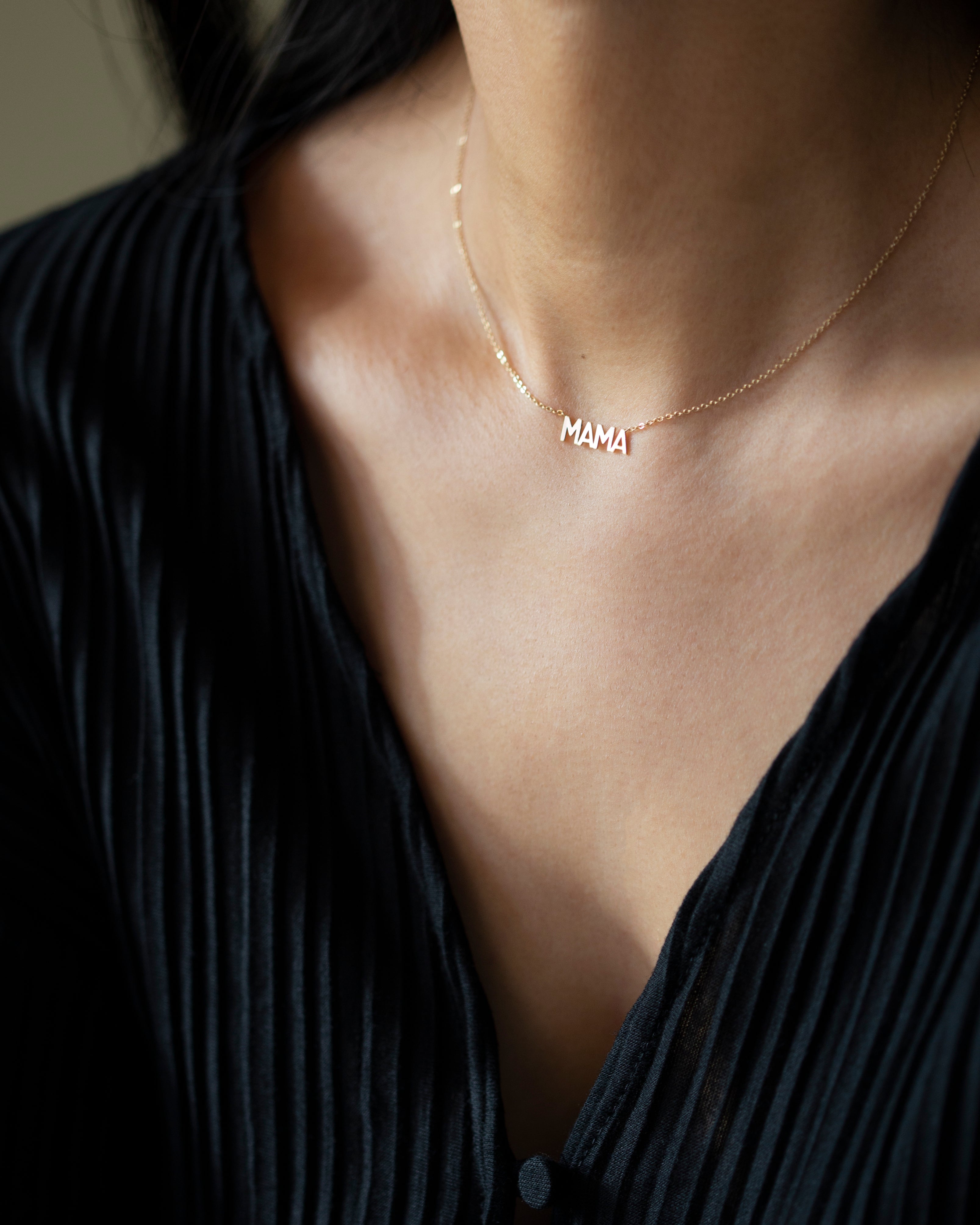 n celebration of all the great mothers around the world, the mom in your life to this piece of jewelry they deserve with this gold mama necklace.

A perfect way to express what means most to you!

Dainty minimalist everyday necklace