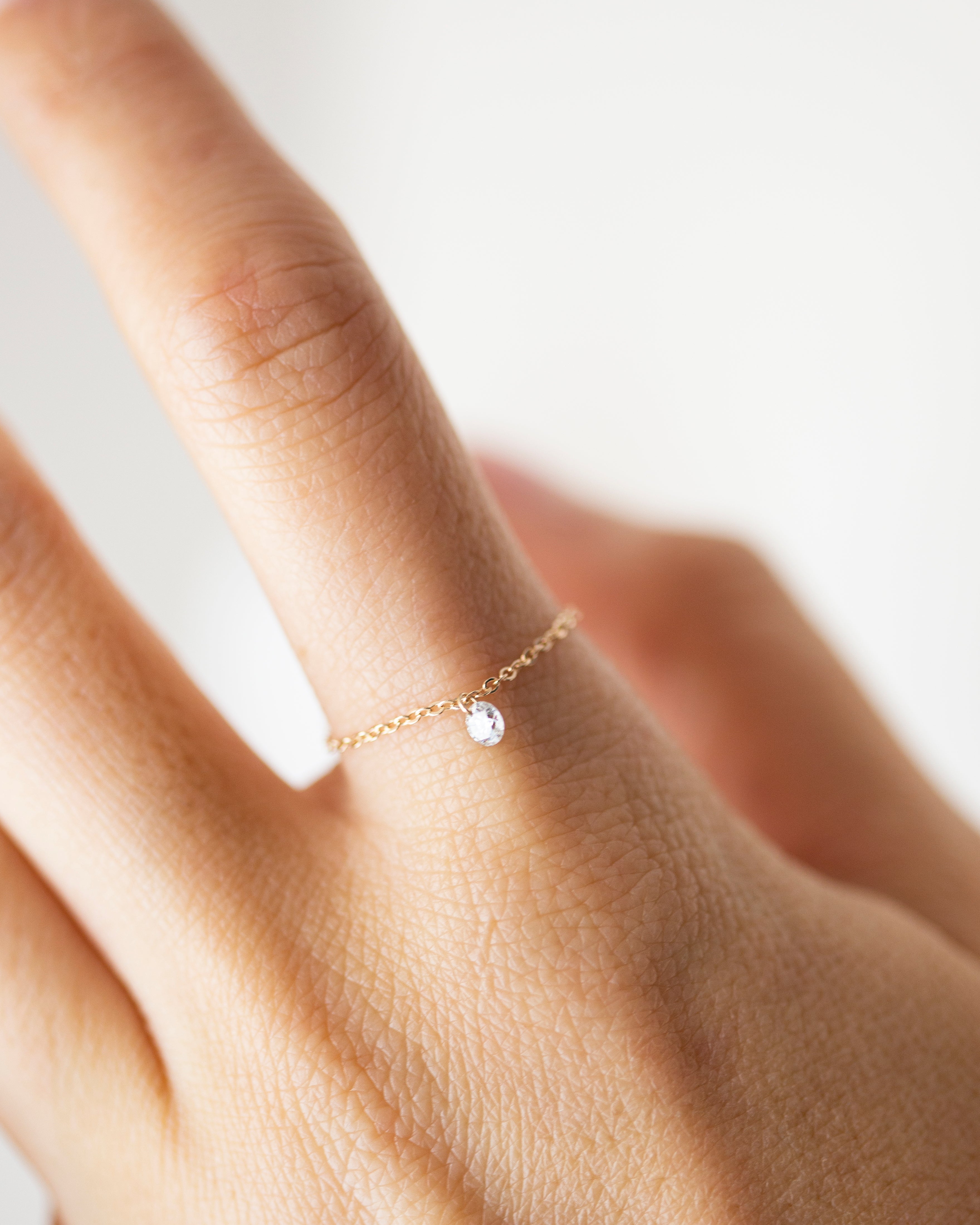 人気ブランド【E and E Project】14k Bare Diamond Chainリング Bare Diamond Ring – E&E PROJECT