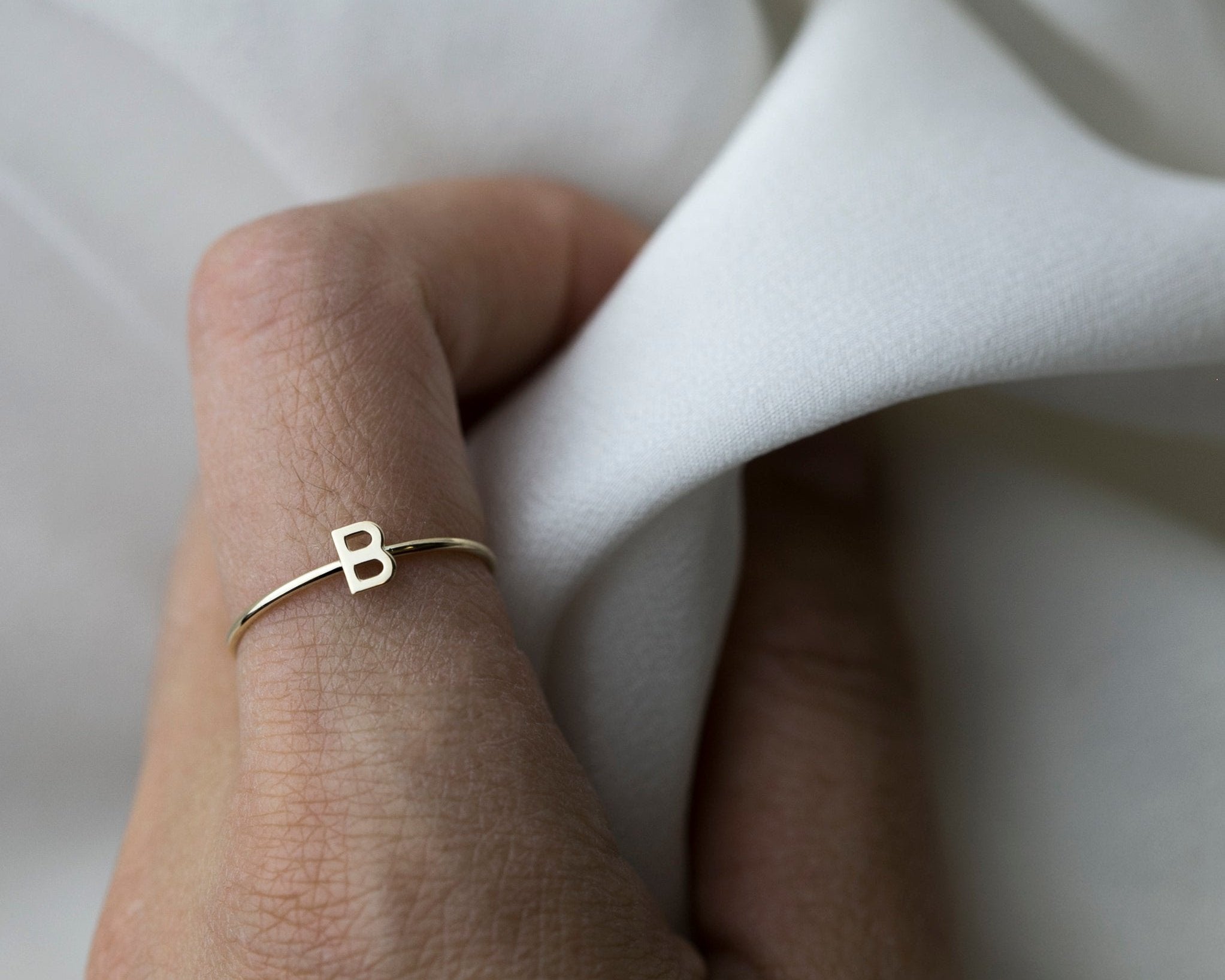 Dainty 14K Initial Letter Ring
Simple, minimalist everyday Alphabet Initial Ring