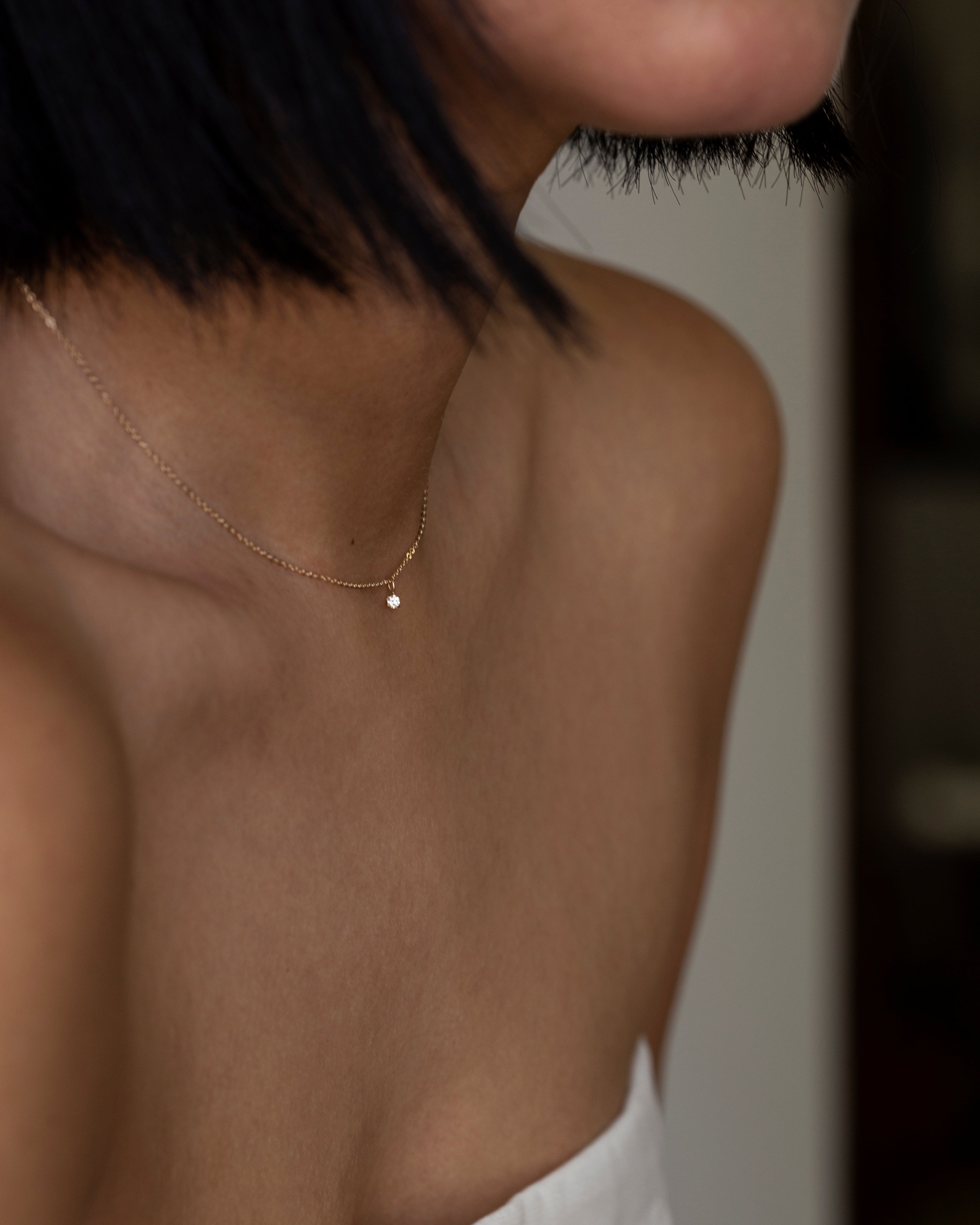 Baby Diamond Solitaire Necklace – E&E PROJECT