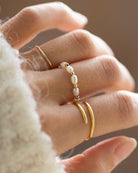 Baby Lotus Pearl Ring with Baby Beads

Made with mini rice shape fresh water pearls and mini gold filled bead on a
comfy stretchy elastic band. Baby lotus pearl ring will be the perfect addition to your ring stack!